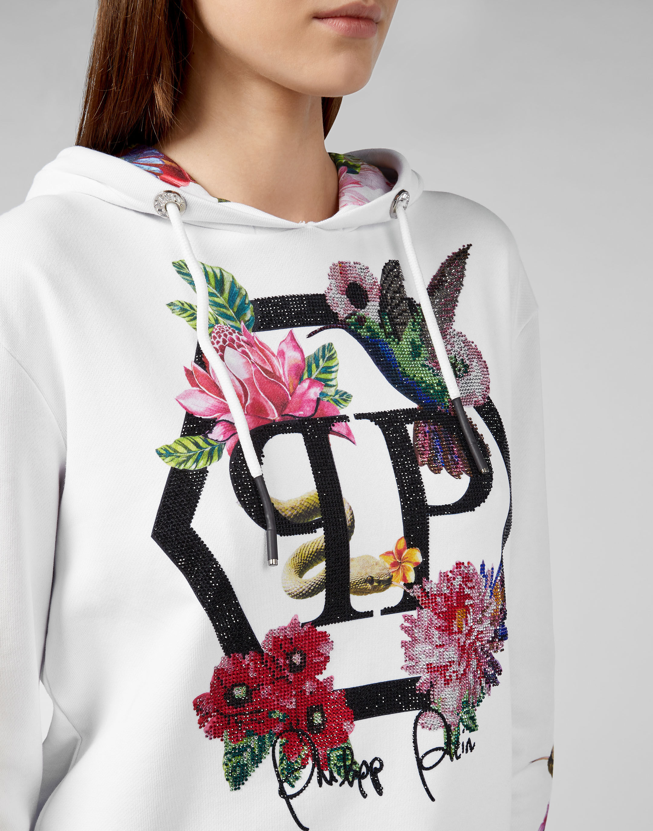 Hoodie sweatshirt Flowers | Philipp Plein Outlet