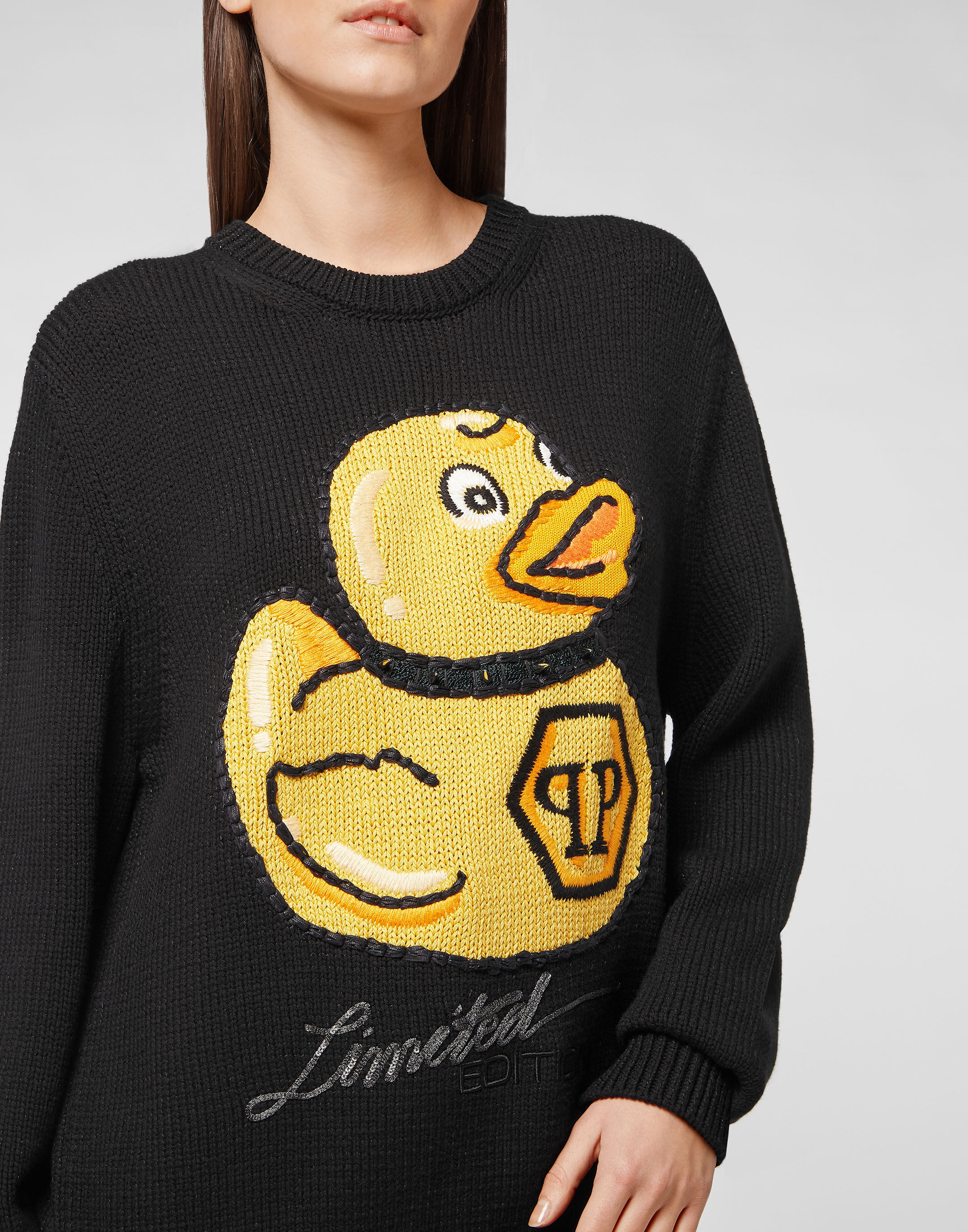Wool Blend Pullover Hand Made Embroidery PP Duck | Philipp Plein