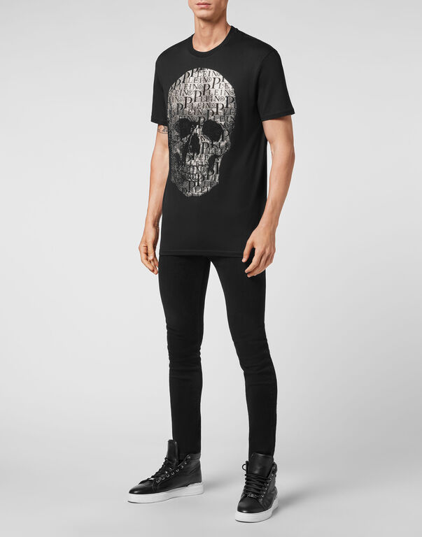 T-shirt Round Neck SS Skull and Plein with Crystals | Philipp Plein Outlet