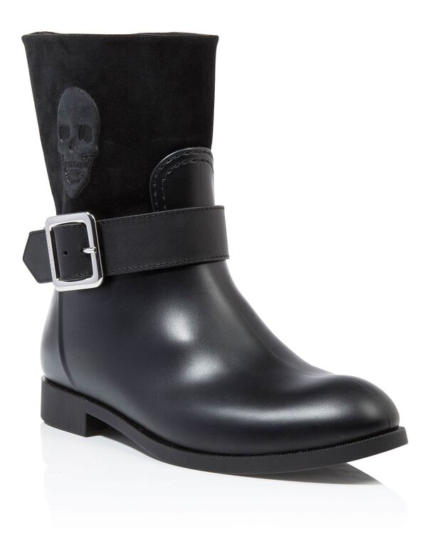Gummy flat low boots "edelweiss" | Philipp Plein Outlet
