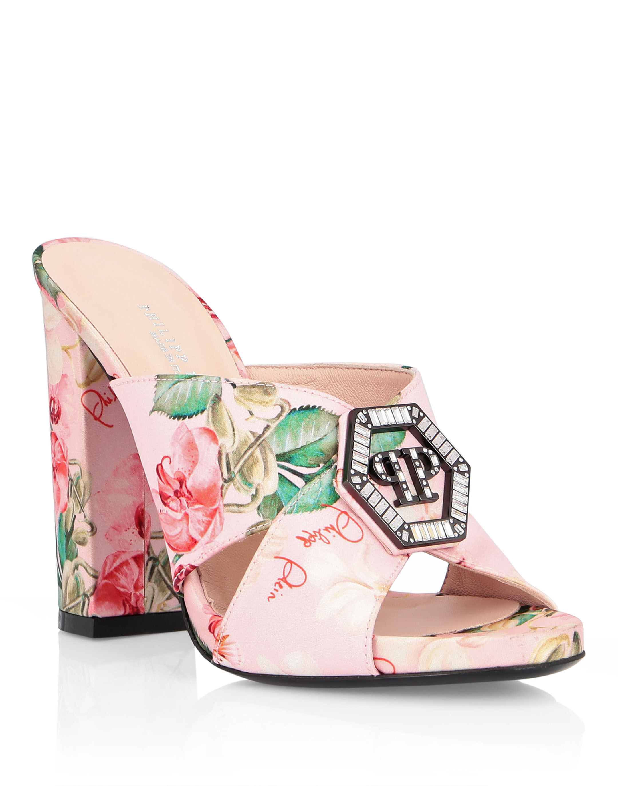 high heels with flowers on them