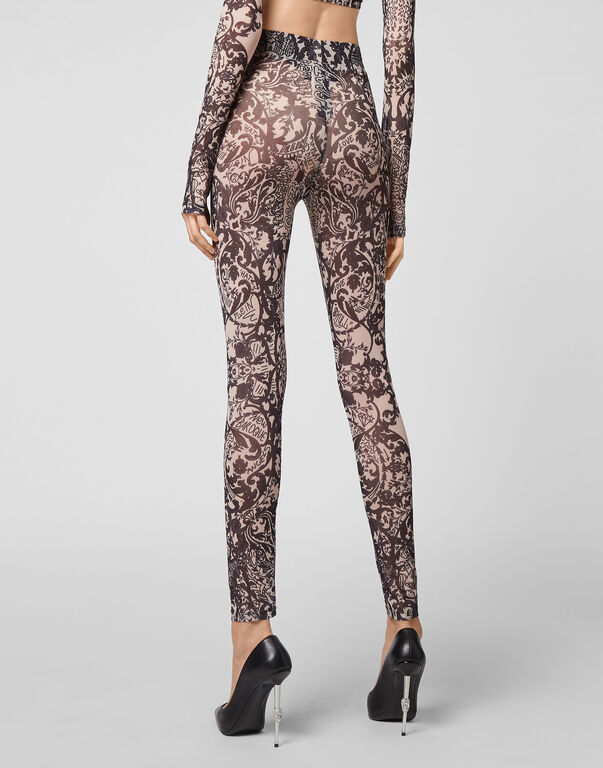 Leggings Stretch Printed Tulle New Baroque | Philipp Plein Outlet