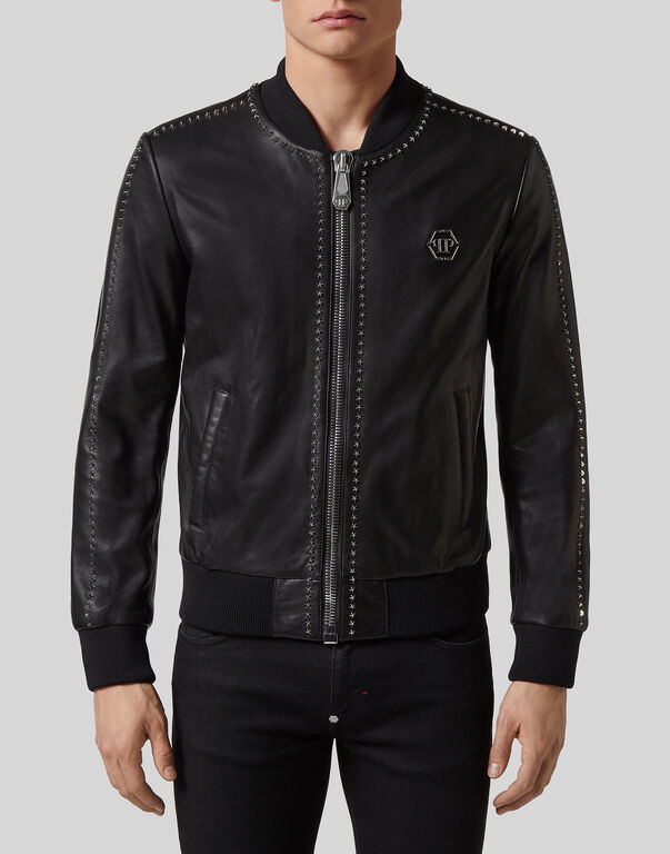 Leather Bomber Studs | Philipp Plein Outlet
