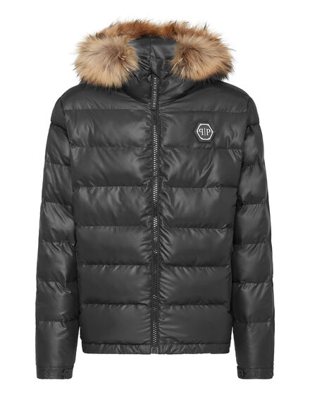 Nylon Padded Jacket With Fur | Philipp Plein Outlet
