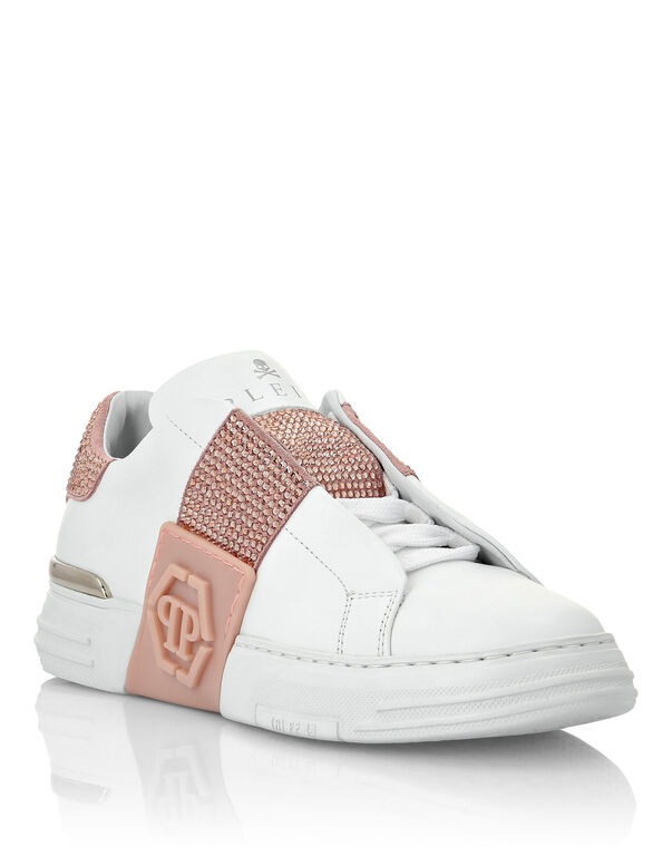 LO-TOP SNEAKERS PHANTOM KICK$ LEATHER HEXAGON WITH Crystals | Philipp Plein  Outlet