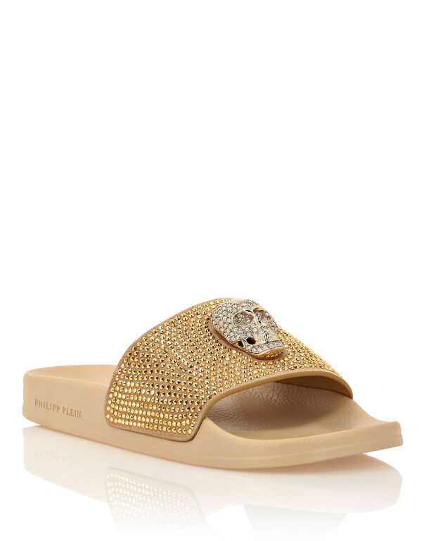 Sandals Flat Skull with Crystals | Philipp Plein Outlet