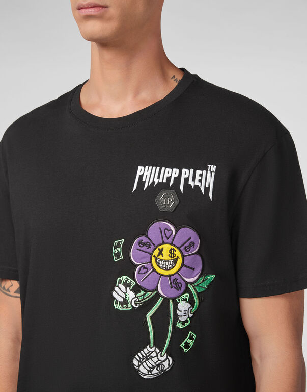 T-shirt Round Neck SS Flowers | Philipp Plein Outlet
