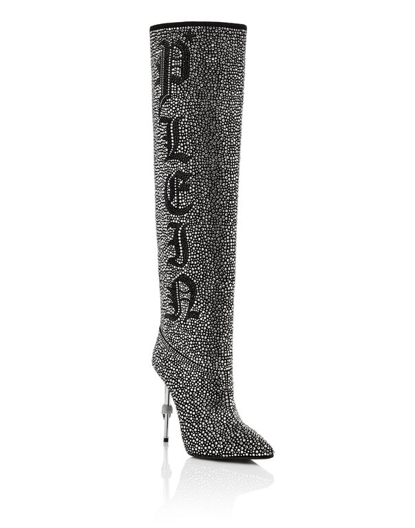 Boots Hi-Heels Overknees Crystal | Philipp Plein Outlet