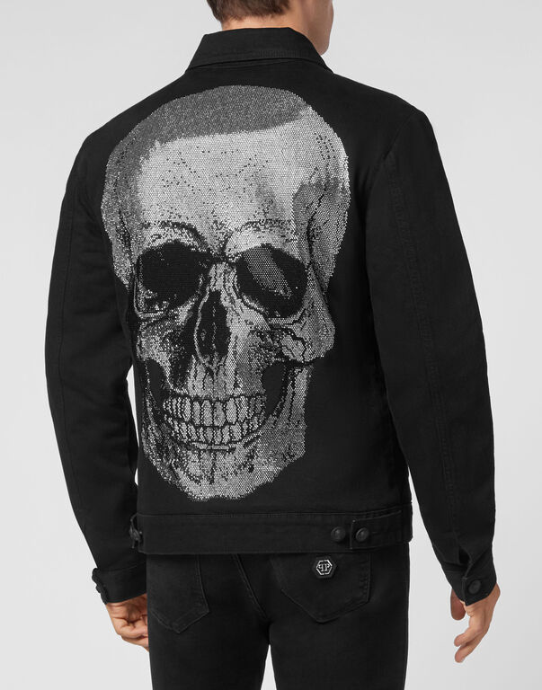 Denim Jacket Skull with Crystals | Philipp Plein Outlet