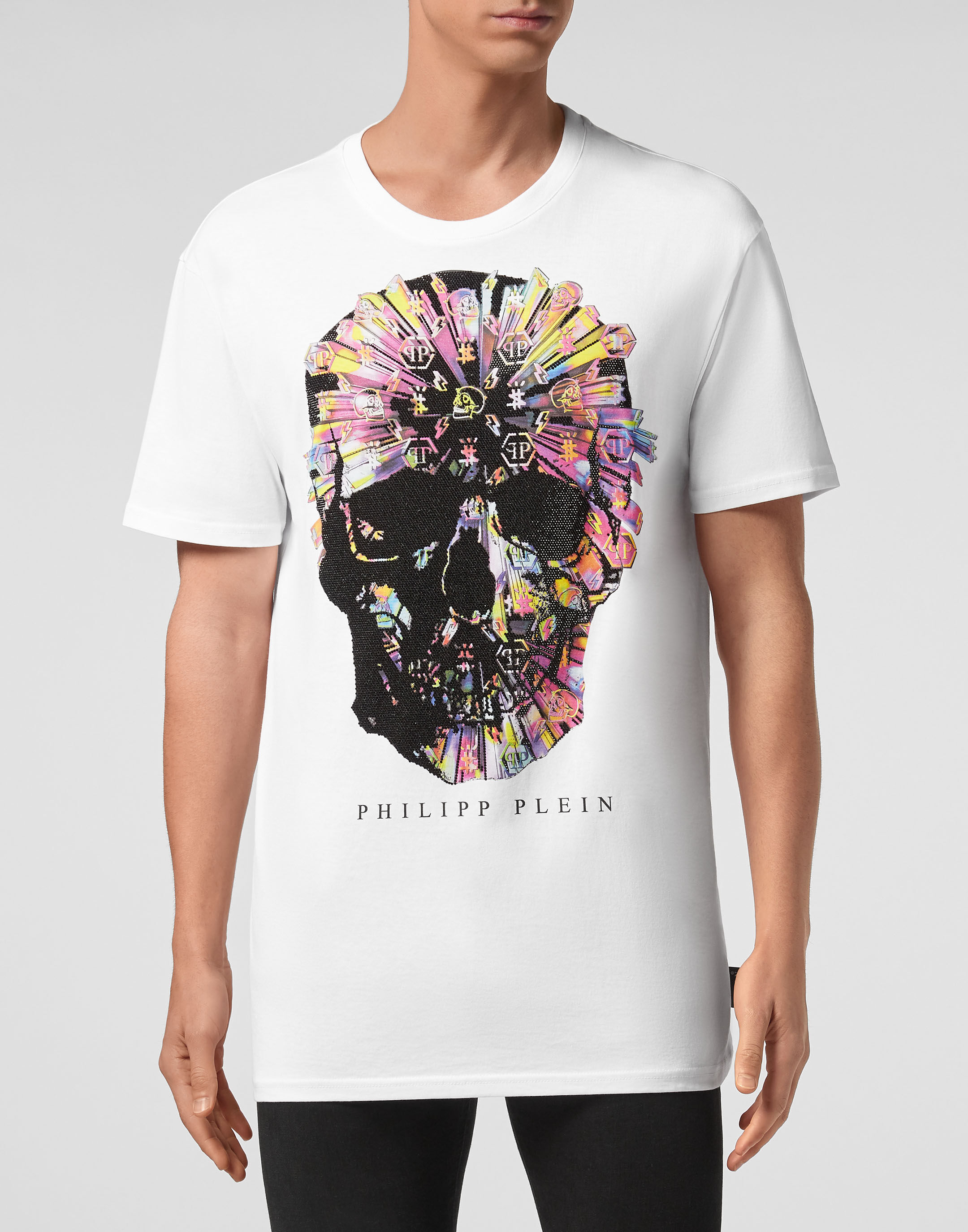 T-shirt Round Neck SS Colorful Skull