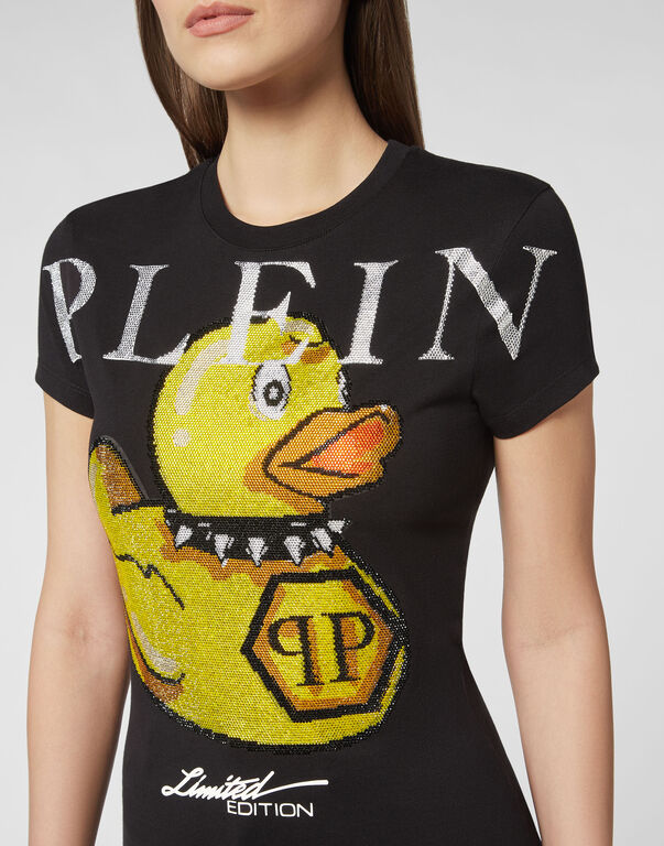 T-shirt Round Neck SS PP Duck with Crystals | Philipp Plein Outlet