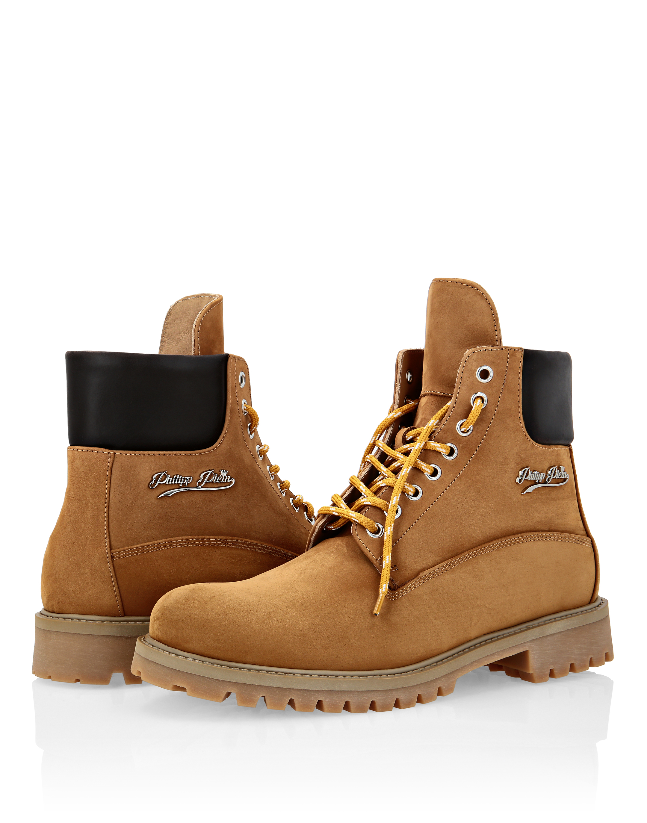 Nabuk Leather Boots Low Flat The Hunter | Philipp Plein Outlet