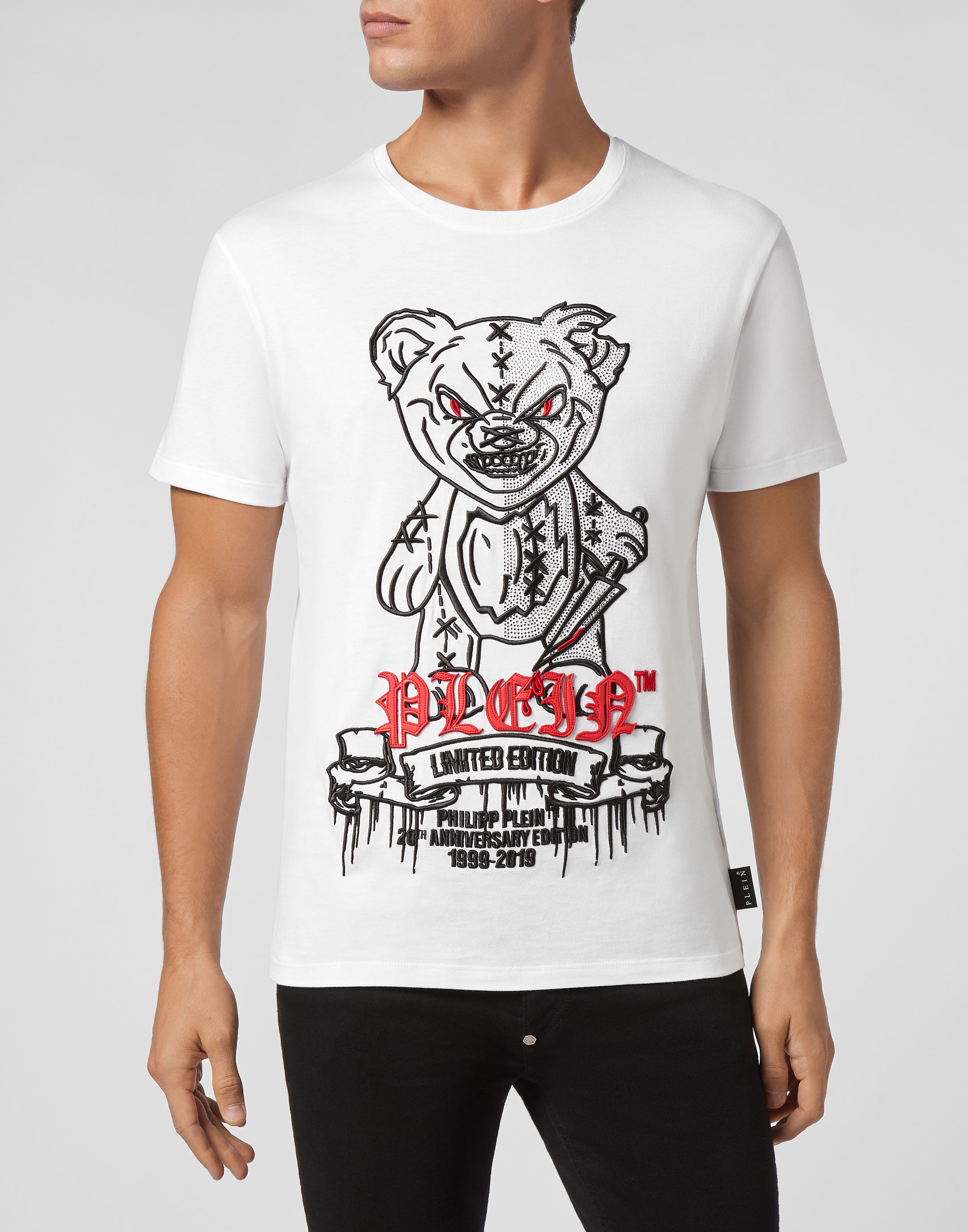 T-shirt Platinum Cut Round Neck Teddy Bear | Philipp Plein Outlet