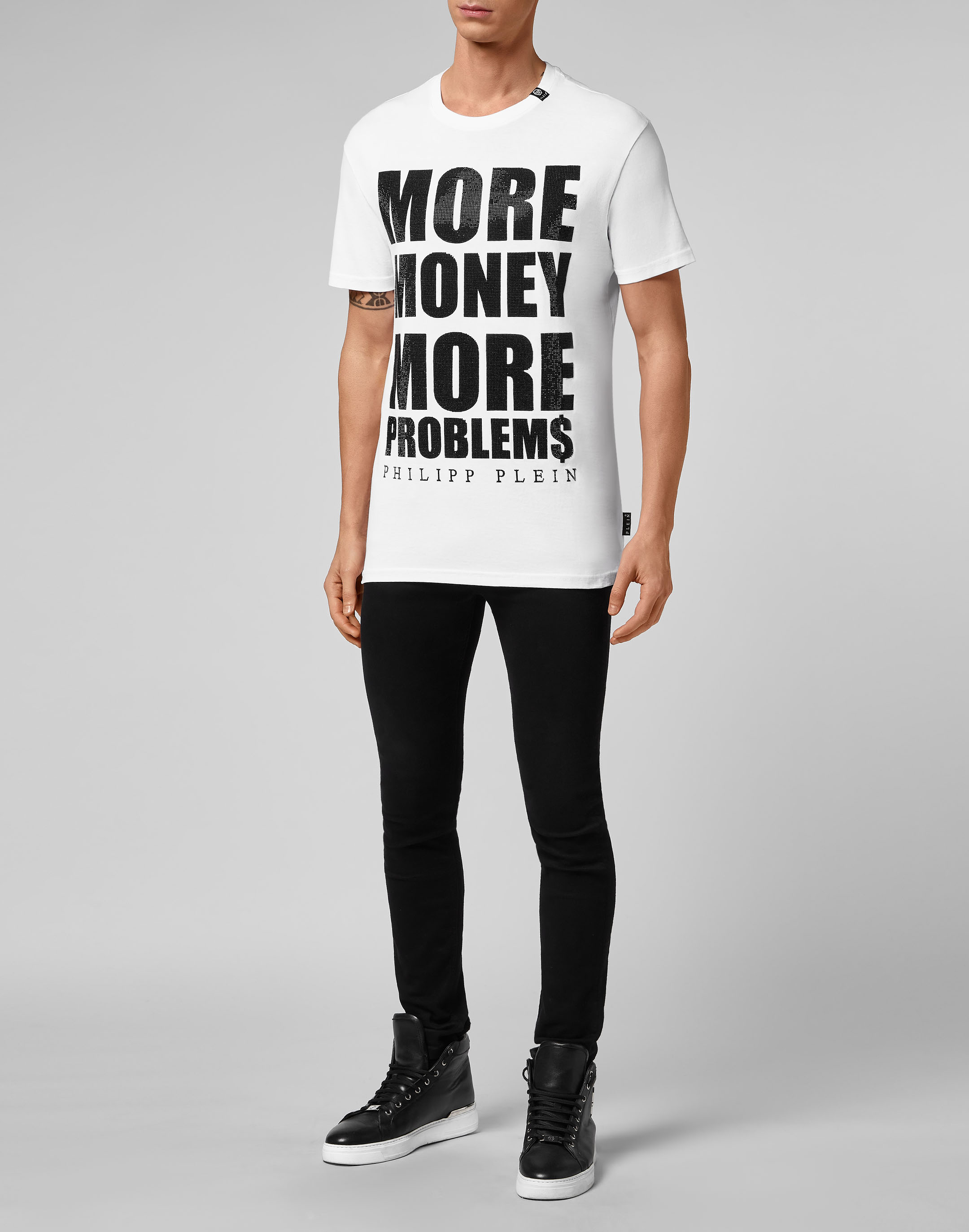 T-shirt Round Neck SS MORE MONEY MORE PROBLEMS | Philipp Plein Outlet