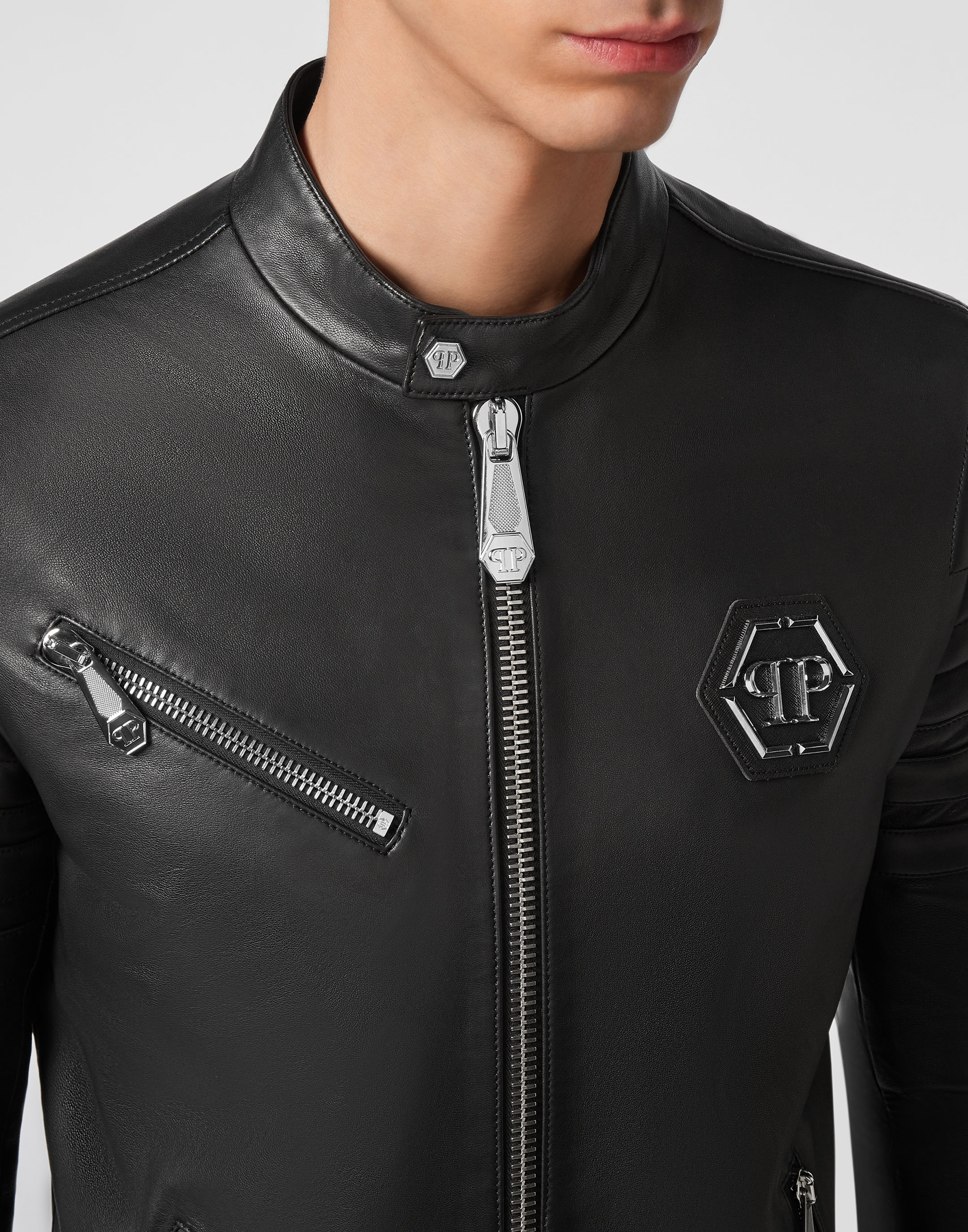 Leather Moto Jacket | Philipp Plein Outlet