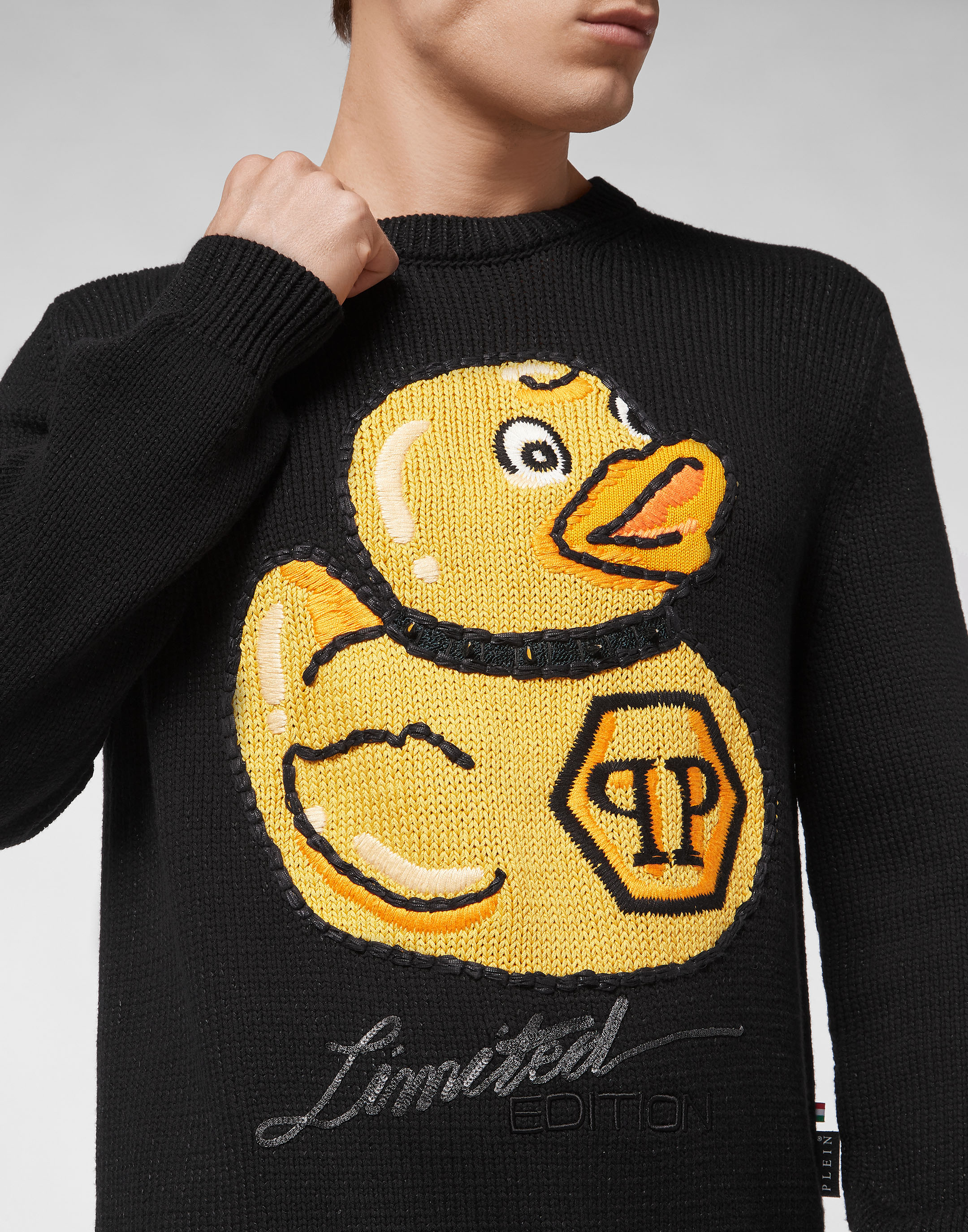 Wool Blend Pullover Hand Made Embroidery PP Duck | Philipp Plein Outlet