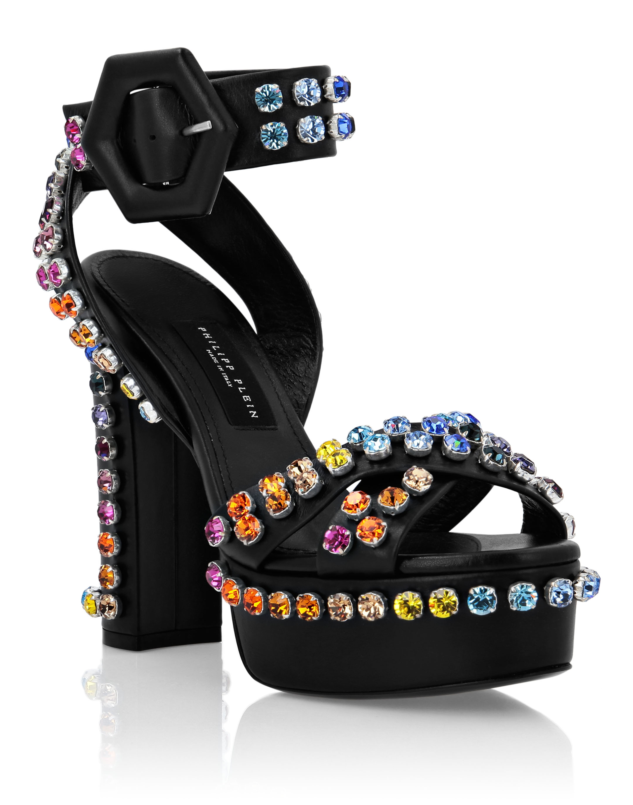 Sandals High Heels Multicolor with Crystals | Philipp Plein Outlet