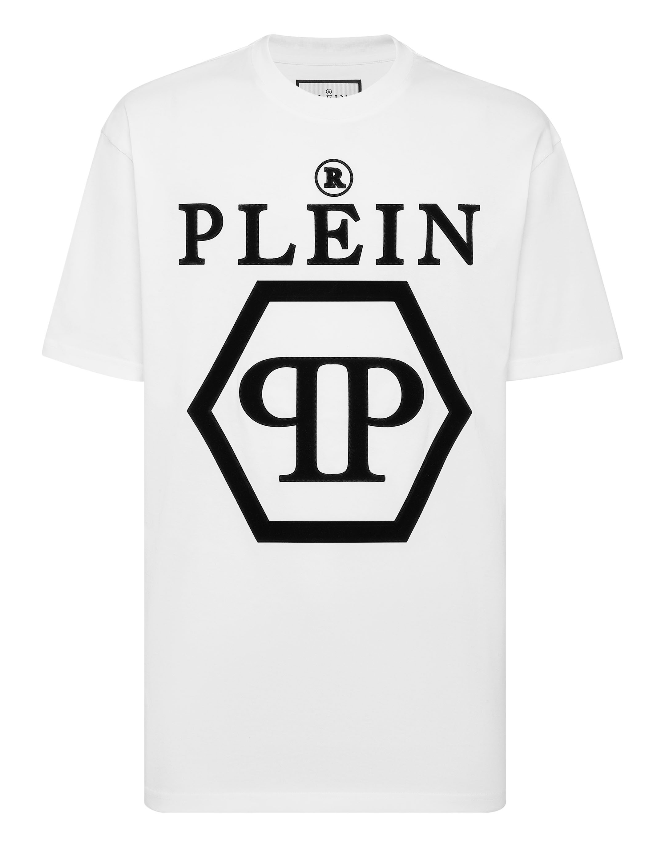 T-shirt Round Neck SS Flock print Hexagon | Philipp Plein Outlet