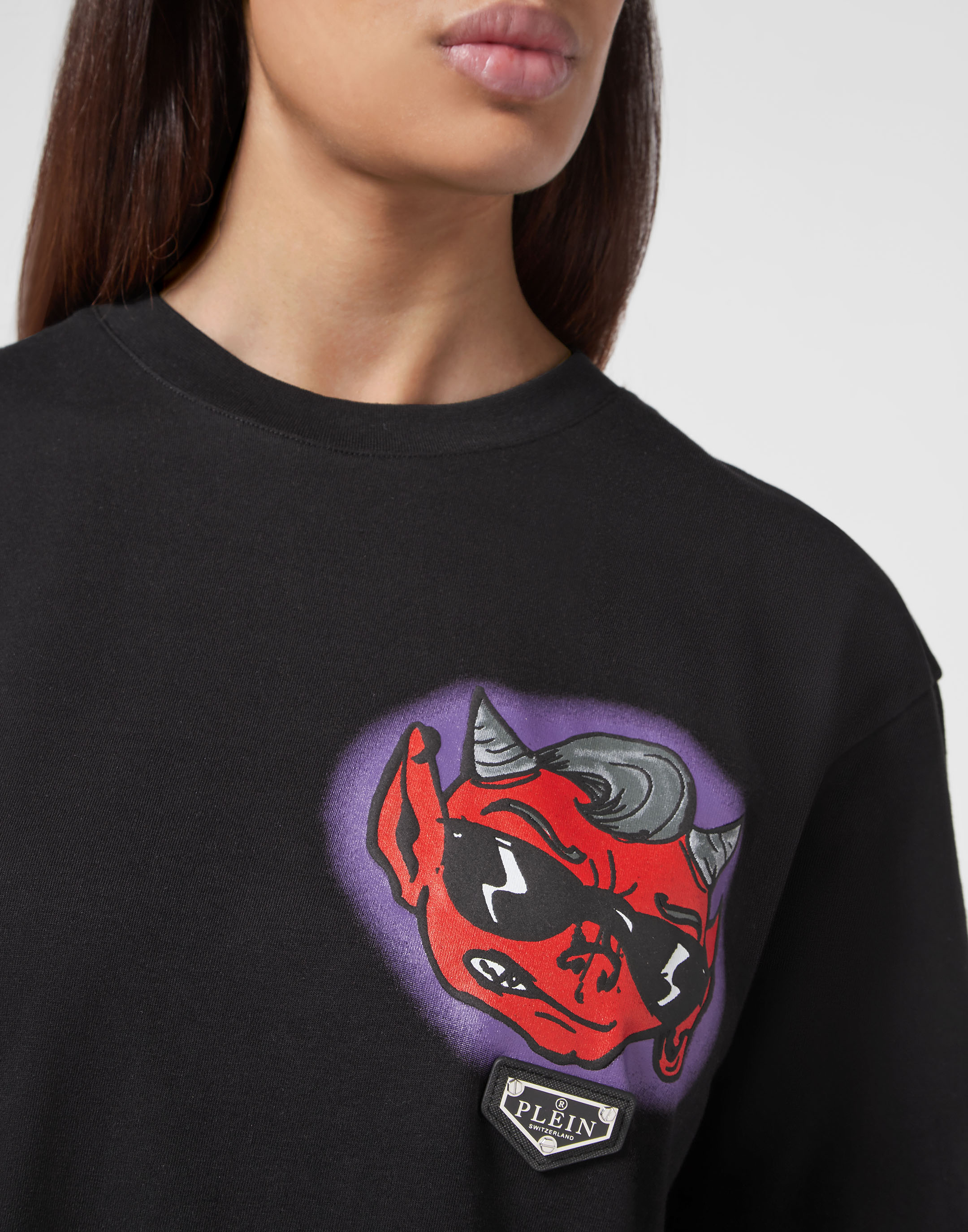 T-shirt Round Neck SS print Bad Devil | Philipp Plein Outlet