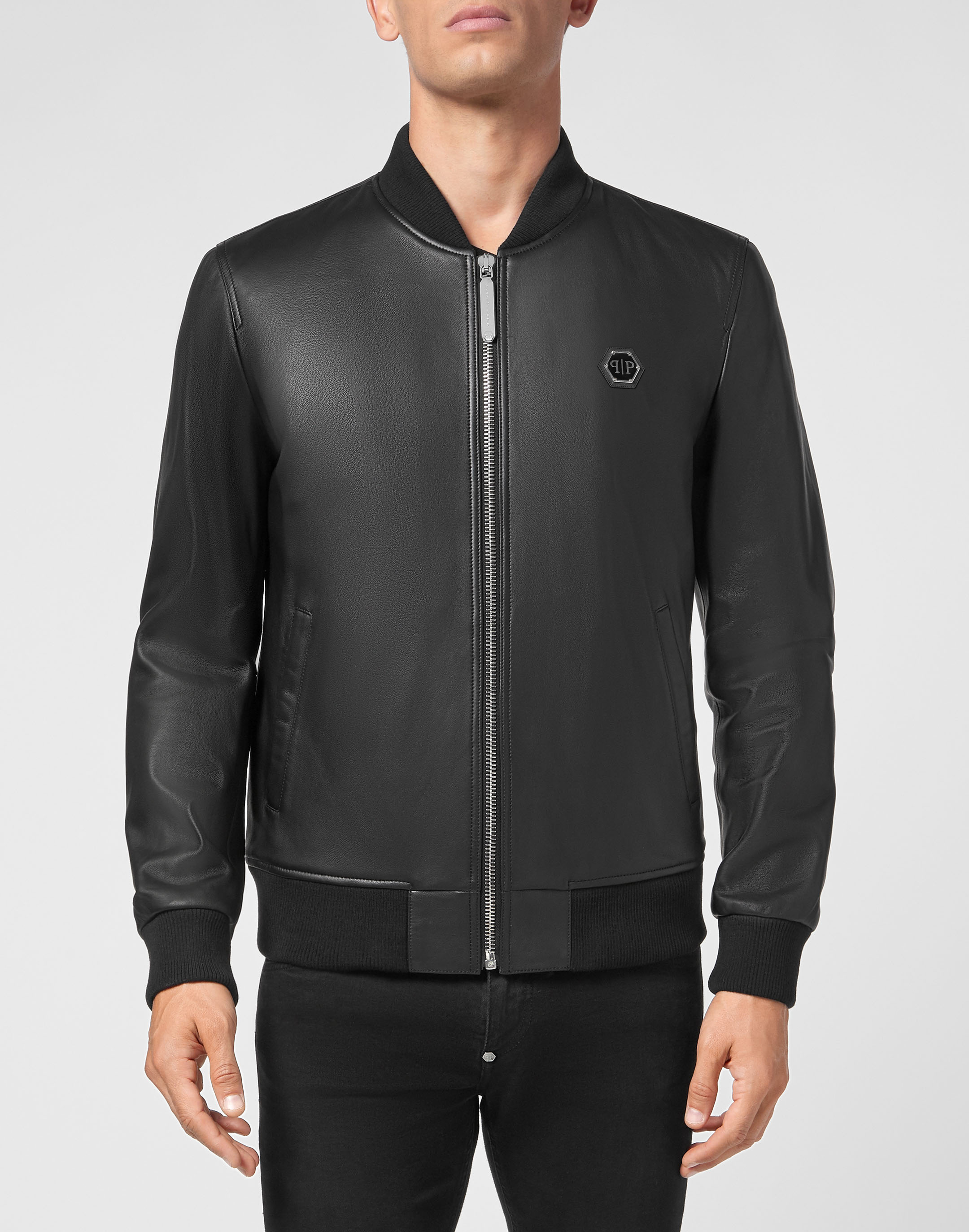 Bomber Leather Jacket | Philipp Plein Outlet