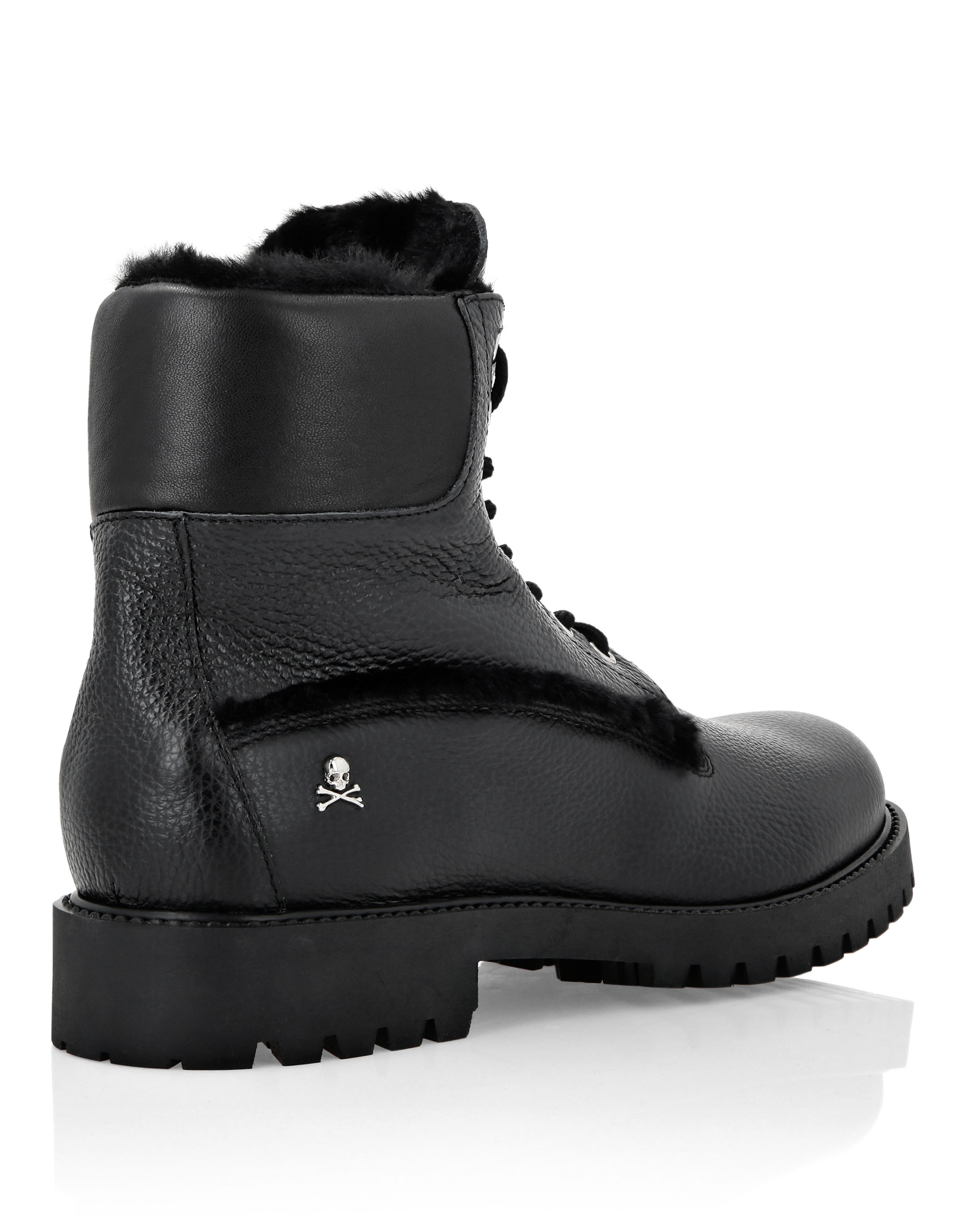 Leather Boots with shearling inside The Hunter | Philipp Plein Outlet