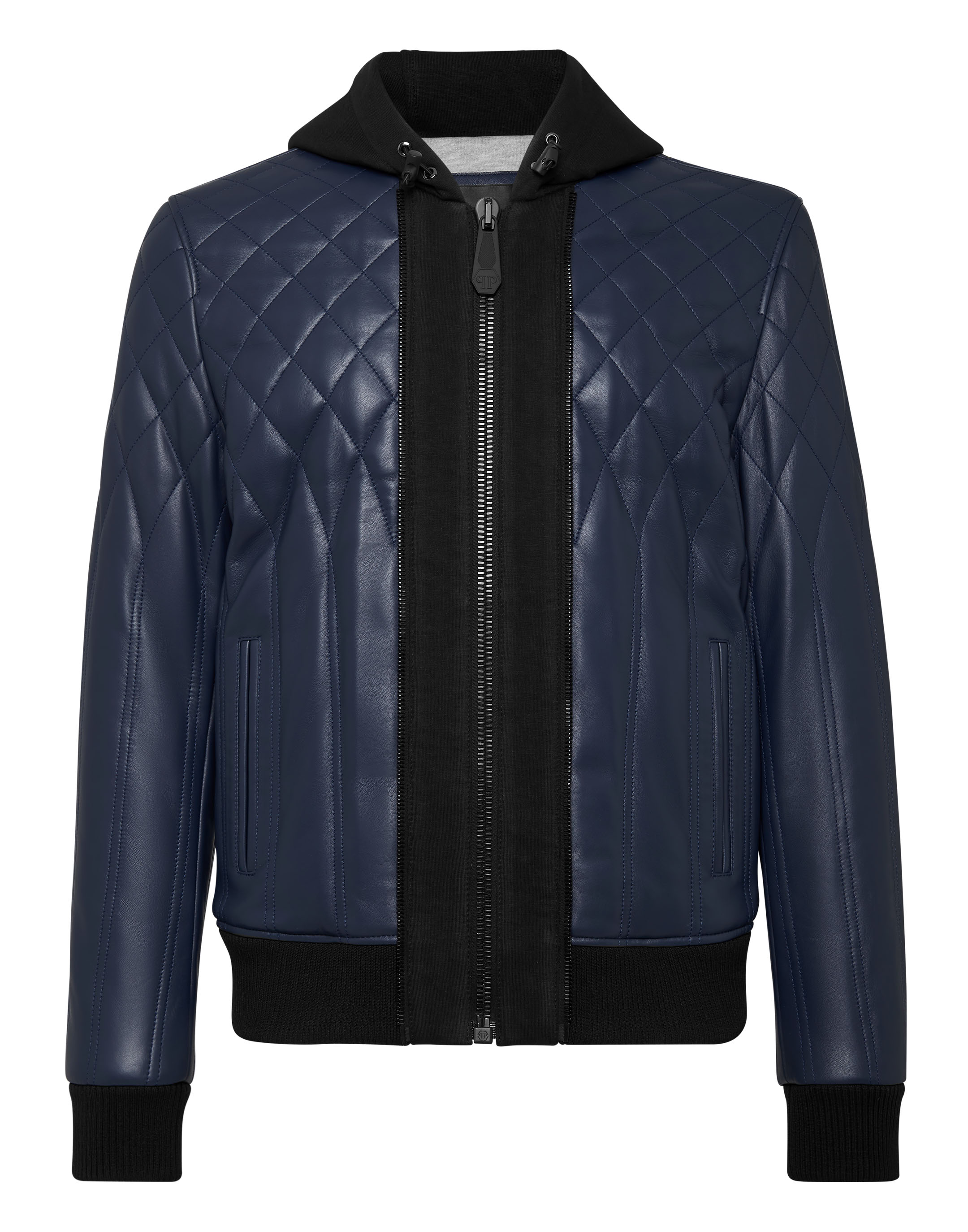 Python Leather College Jacket Basketball with Crystals