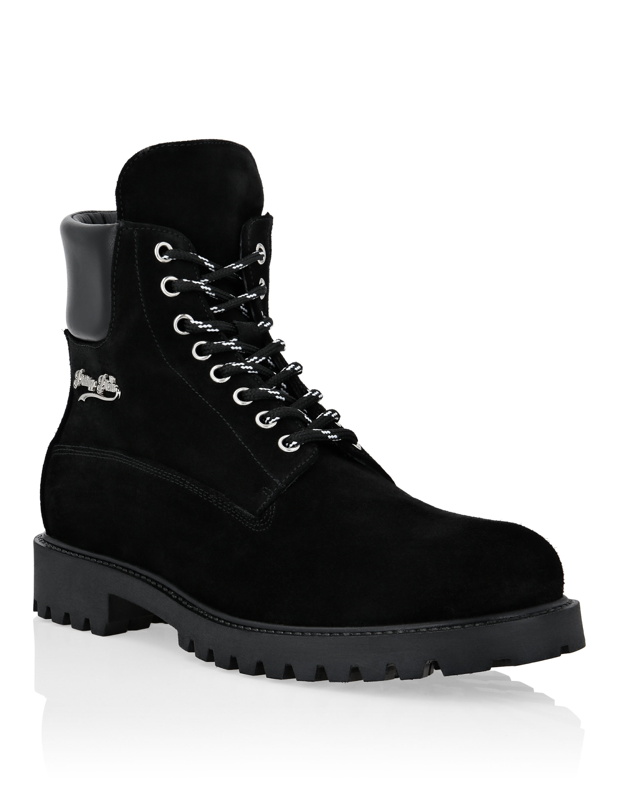 Calf Leather Boots Low Flat The Hunter | Philipp Plein Outlet