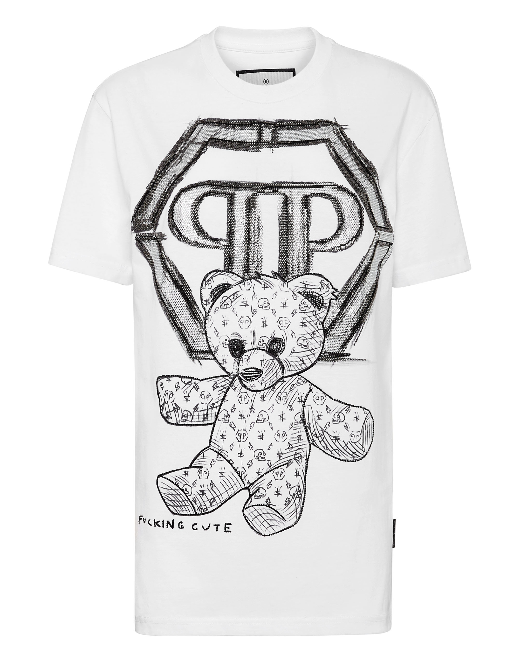 T-shirt Round Neck SS Man Fit Teddy Bear with Crystals | Philipp Plein  Outlet