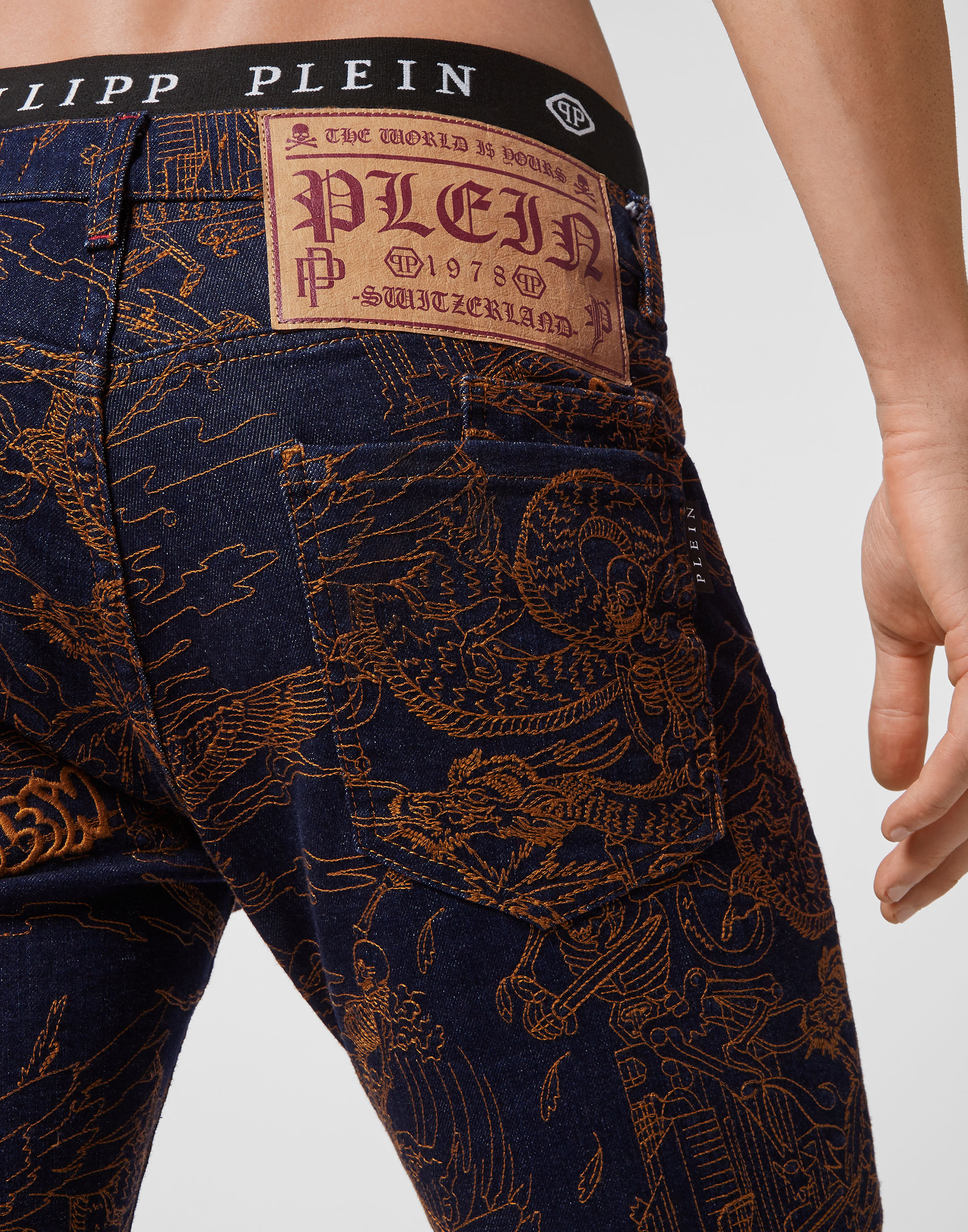 Denim Trousers Super Straight Cut Skeleton tattoo | Philipp Plein Outlet