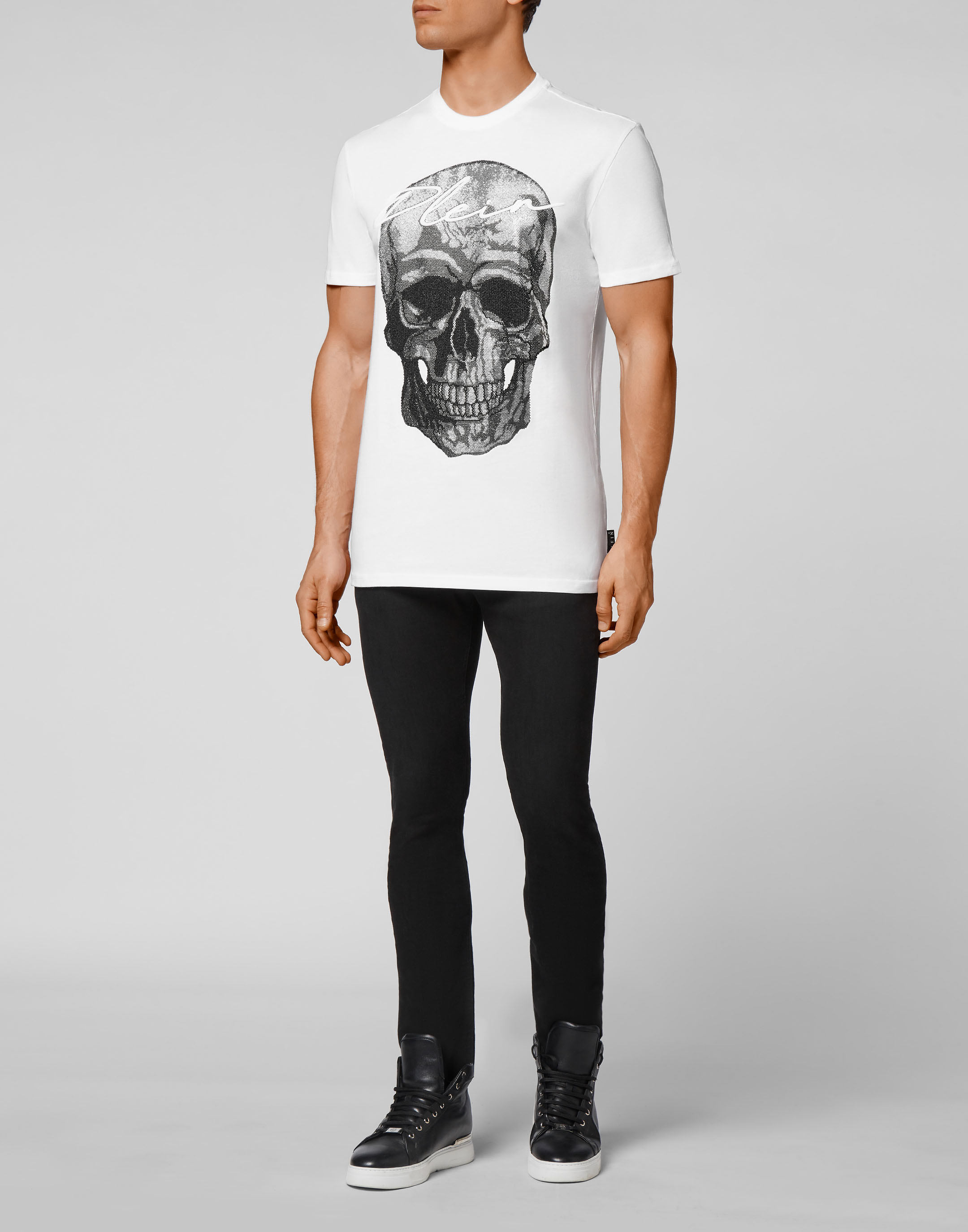 Philipp Plein Logo Skull Cotton Jersey T-shirt