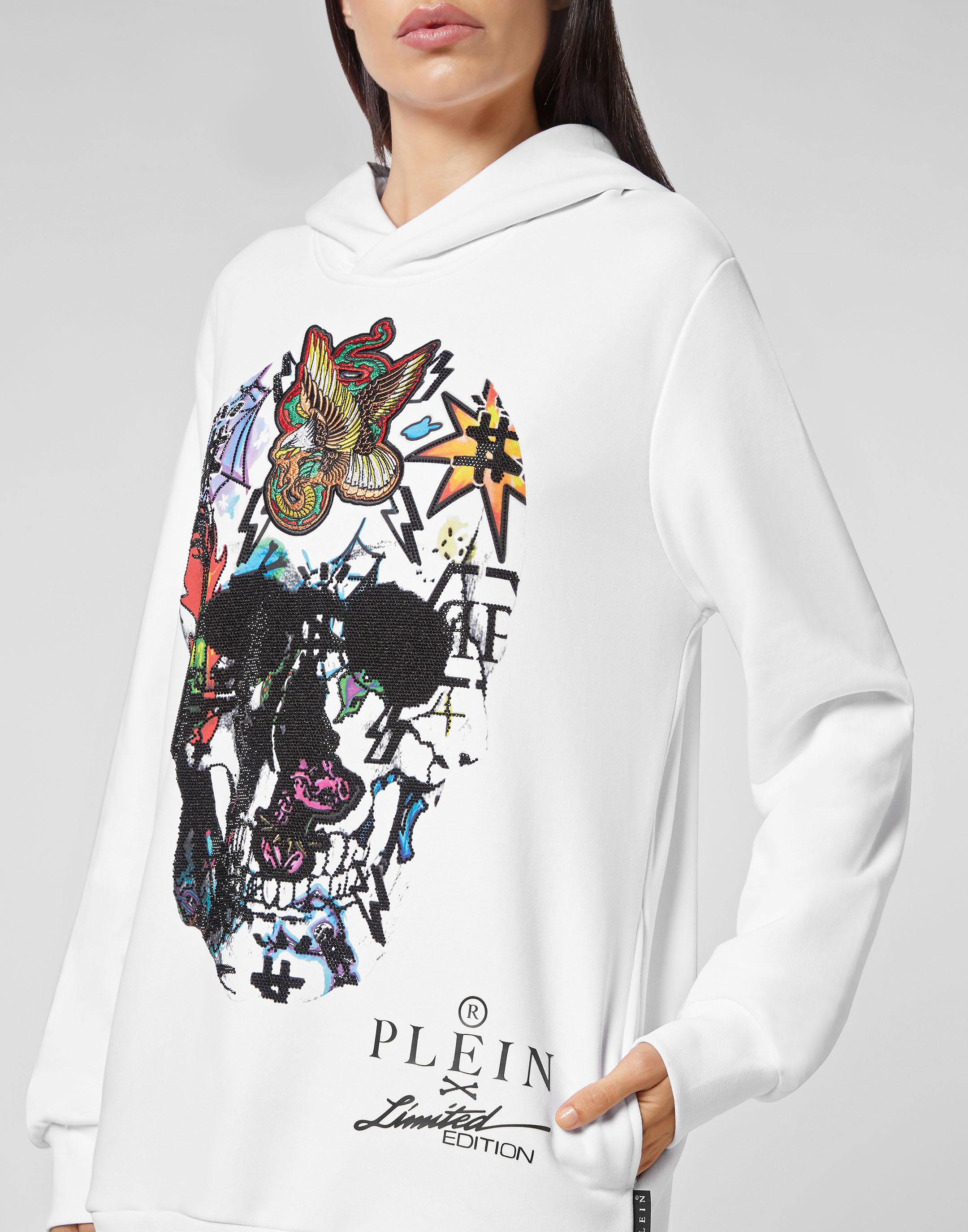 Hoodie sweatshirt Tattoo Skull strass | Philipp Plein Outlet