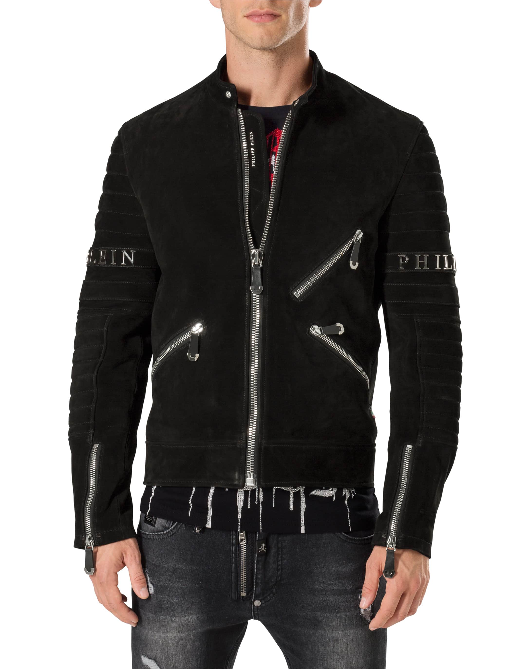 Leather Moto Jacket "Xavier" | Philipp Plein Outlet