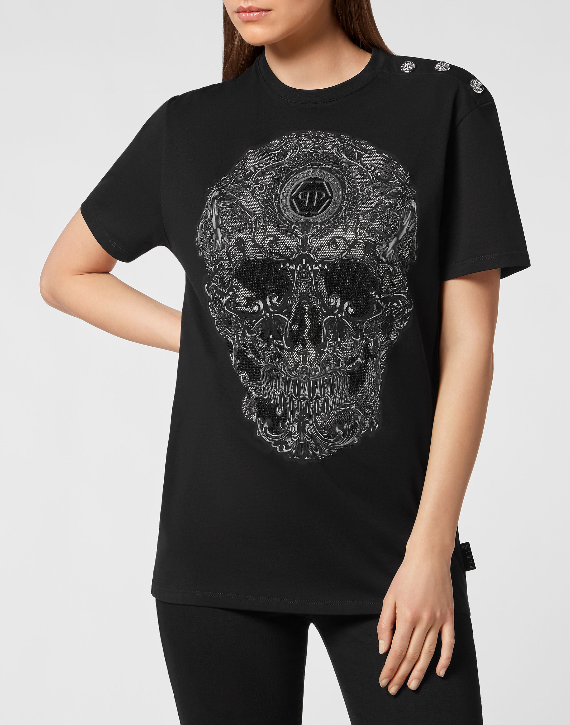 T-shirt Man Fit Baroque with Crystals | Philipp Plein Outlet