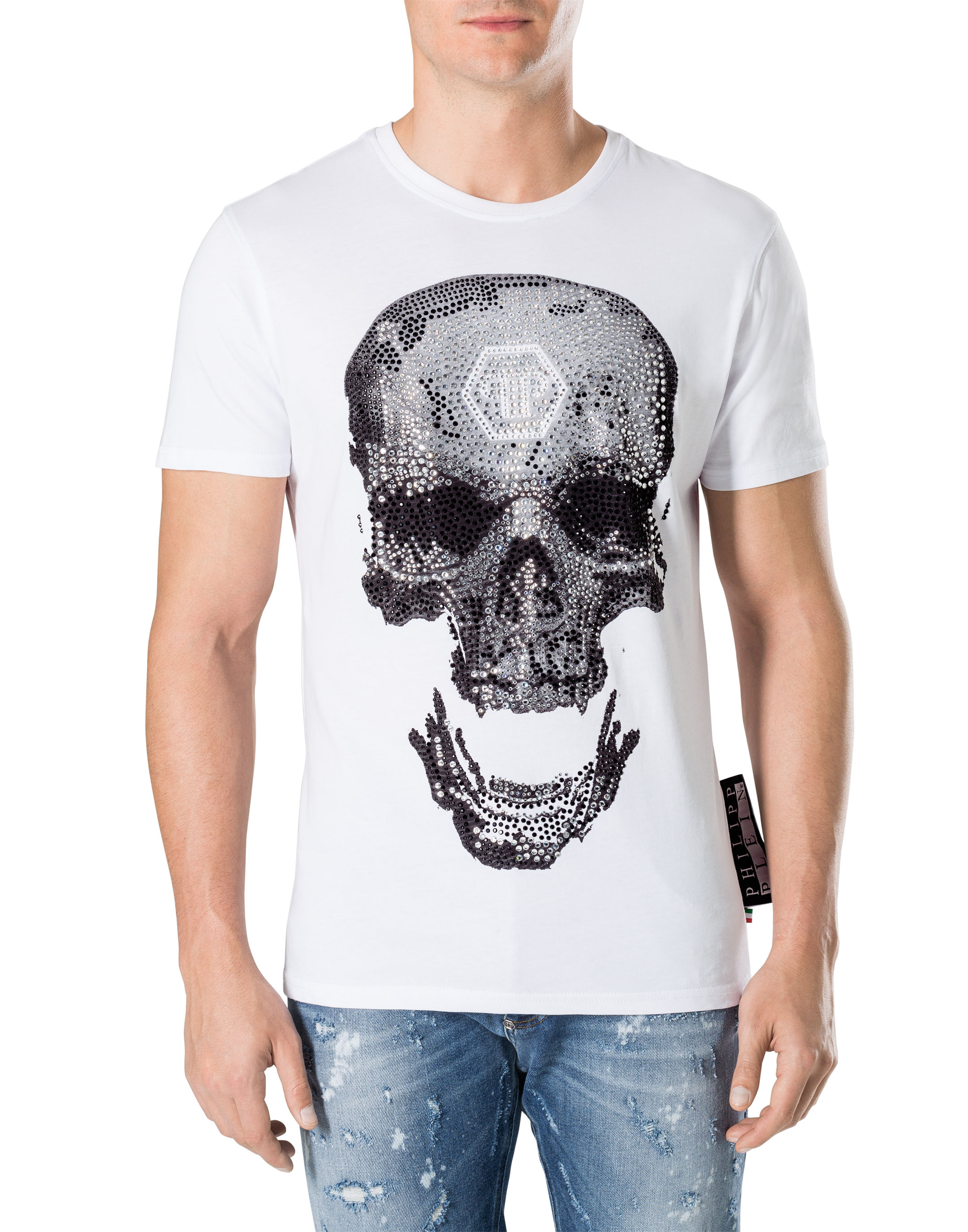T-shirt Round Neck SS "Strass skull" | Philipp Plein Outlet