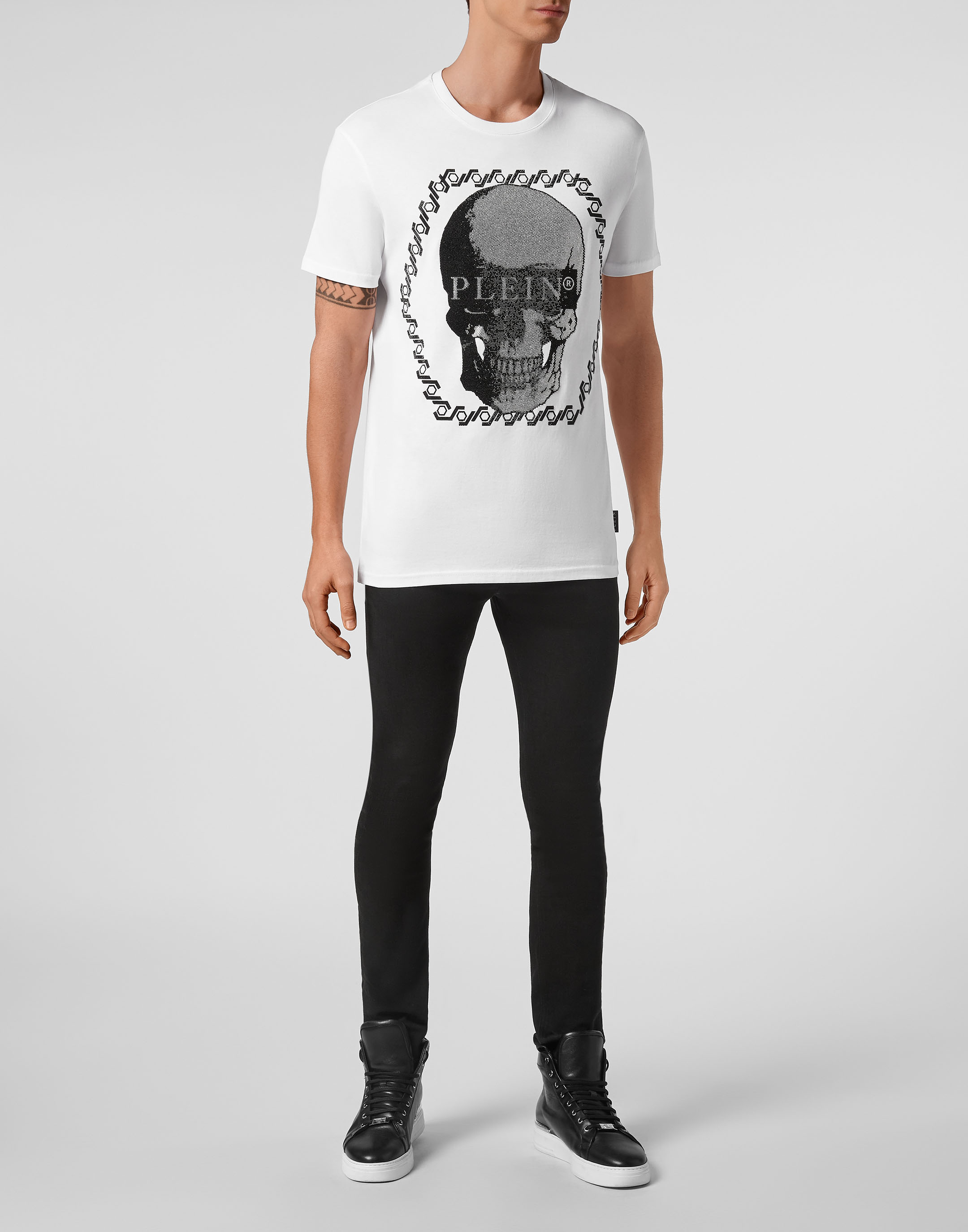 T-shirt Round Neck SS Skull crystal | Philipp Plein Outlet