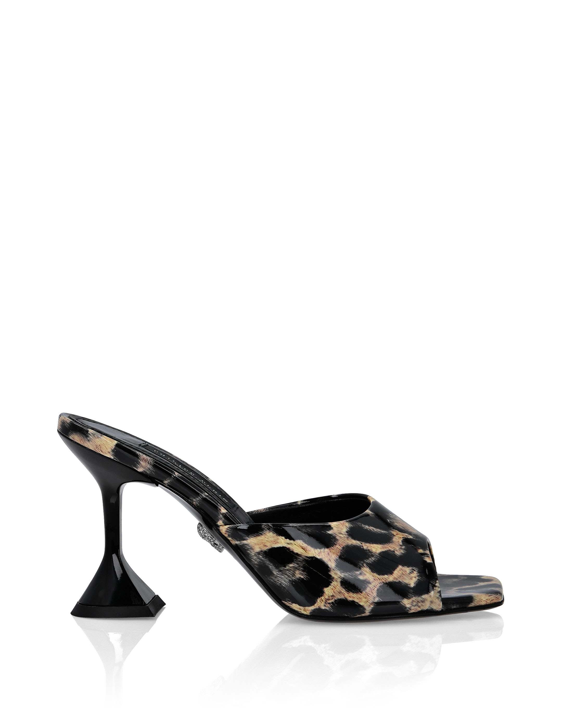 Patent Leather Sandals Mid Heels Leopard | Philipp Plein Outlet