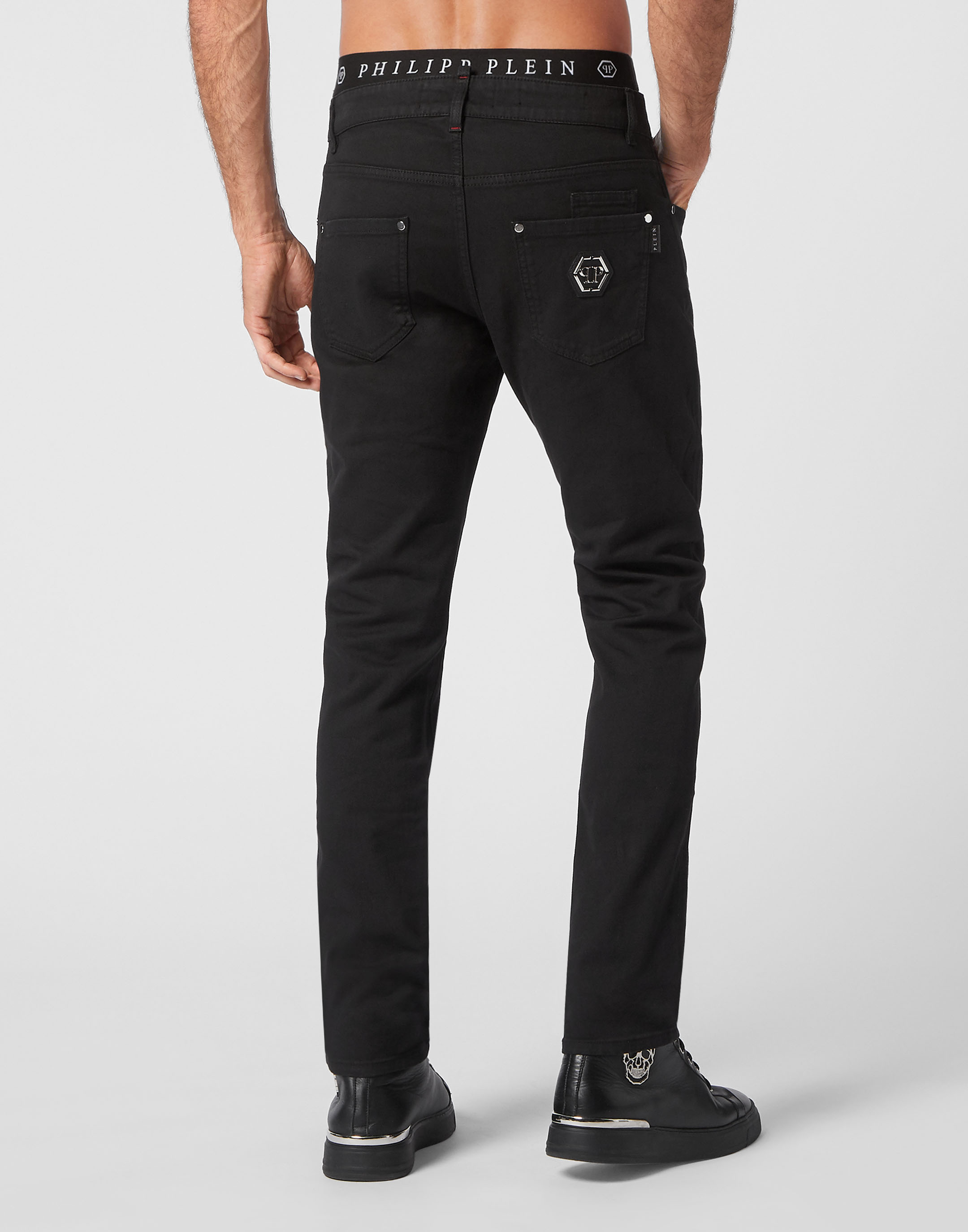 Denim Trousers Super Straight Cut Premium Hexagon | Philipp Plein Outlet