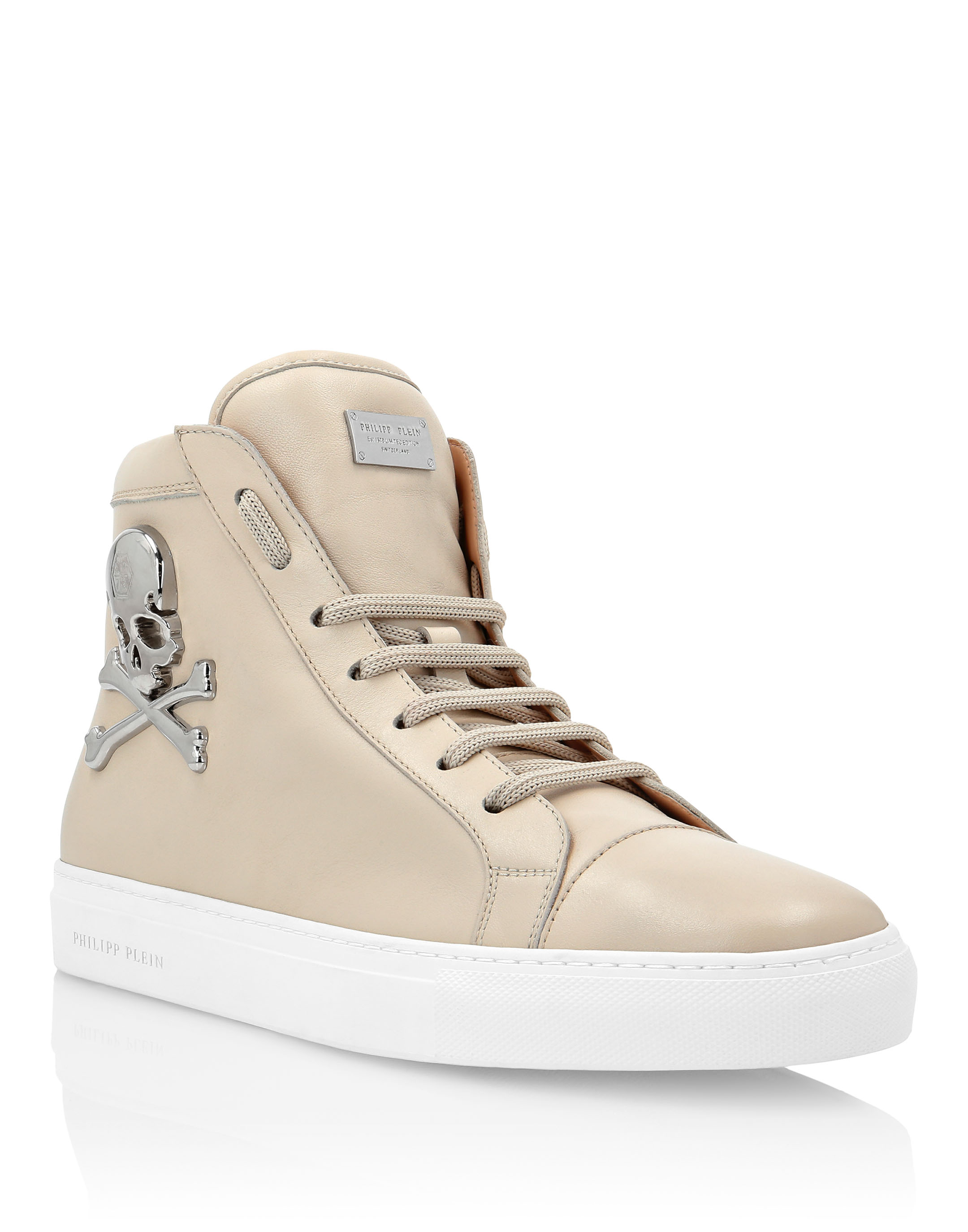 Leather Hi-Top Sneakers Skull | Philipp Plein Outlet