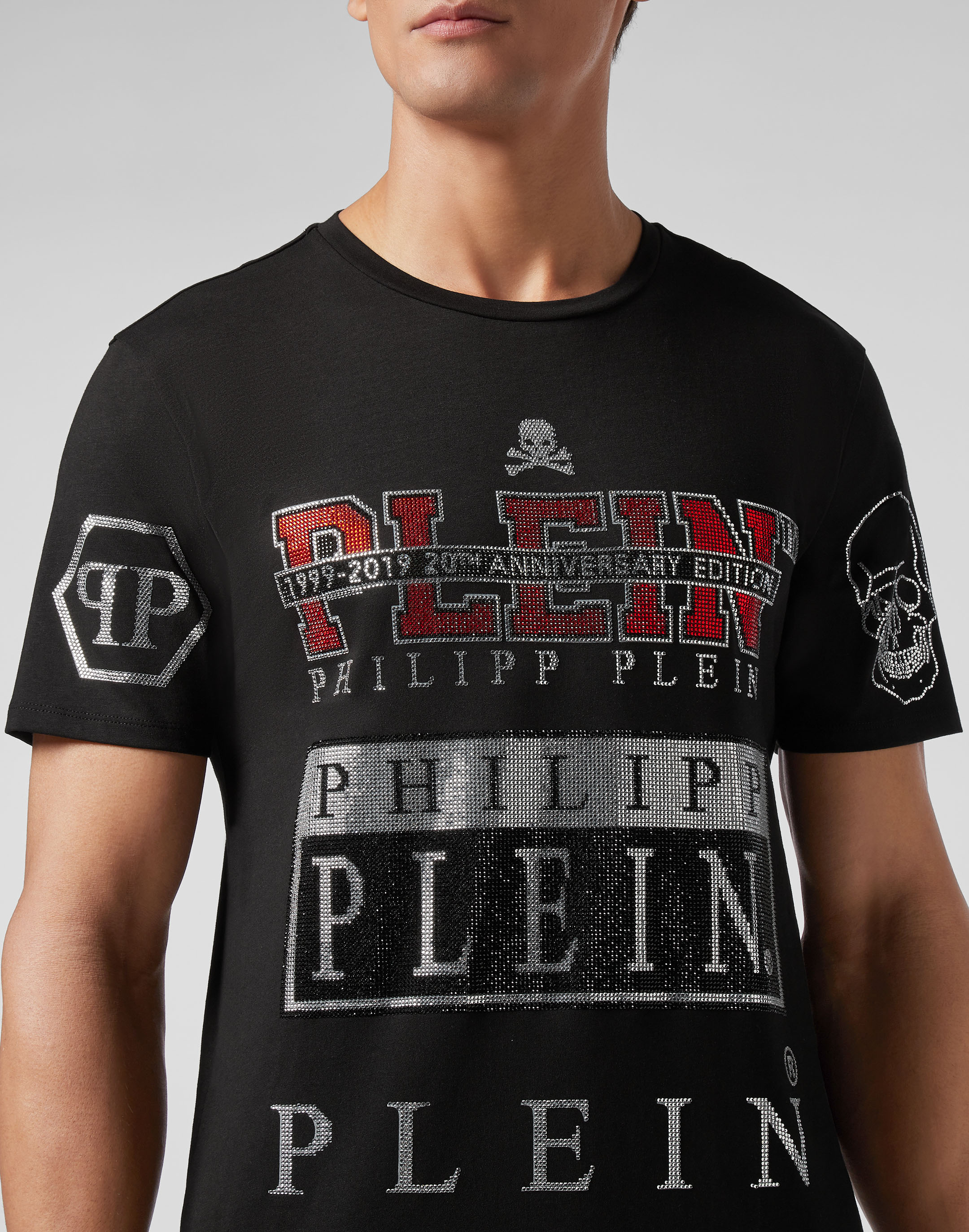 T-shirt Platinum Cut Round Neck Logos | Philipp Plein Outlet