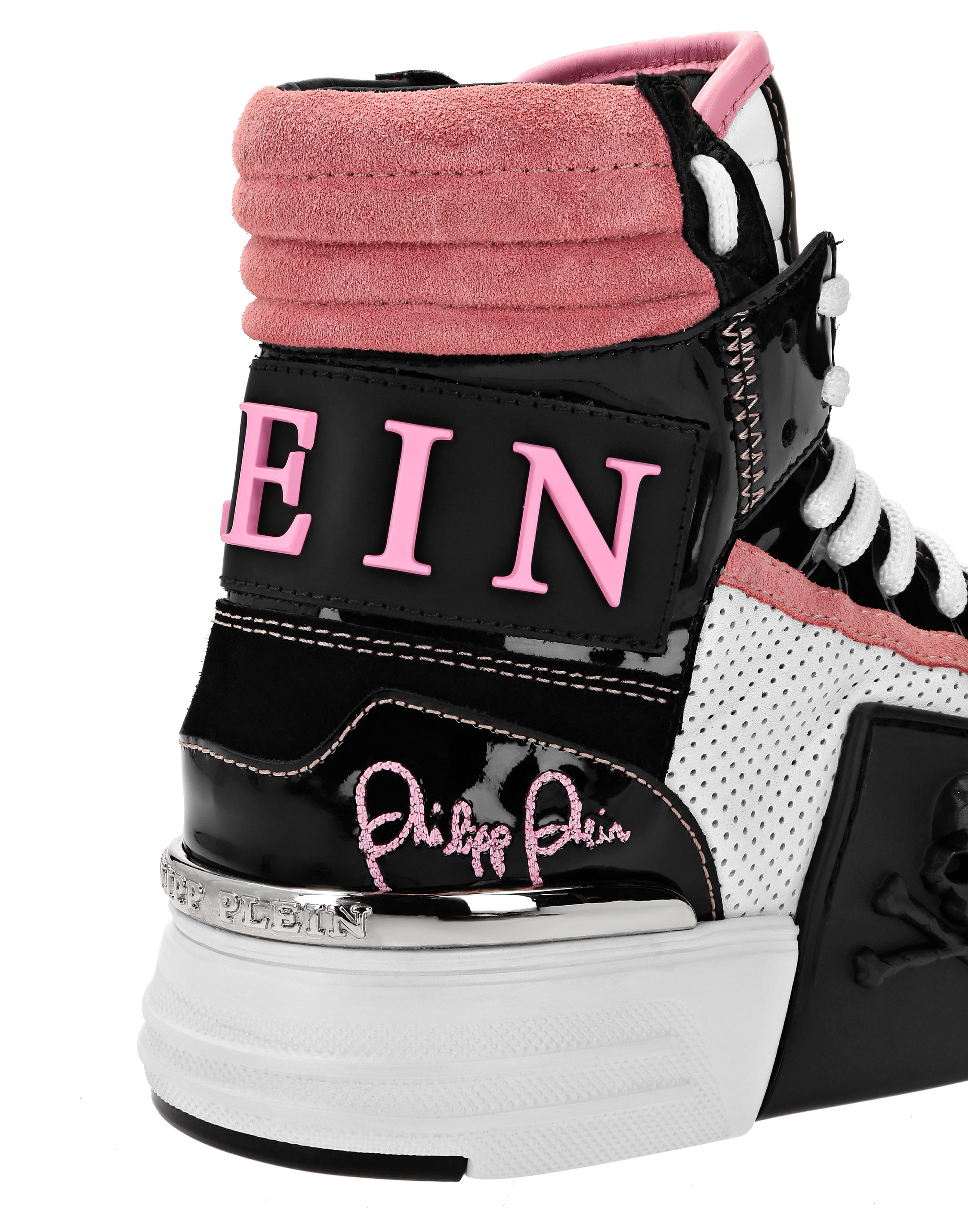 Philipp Plein Skull High-Top Sneakers - Pink