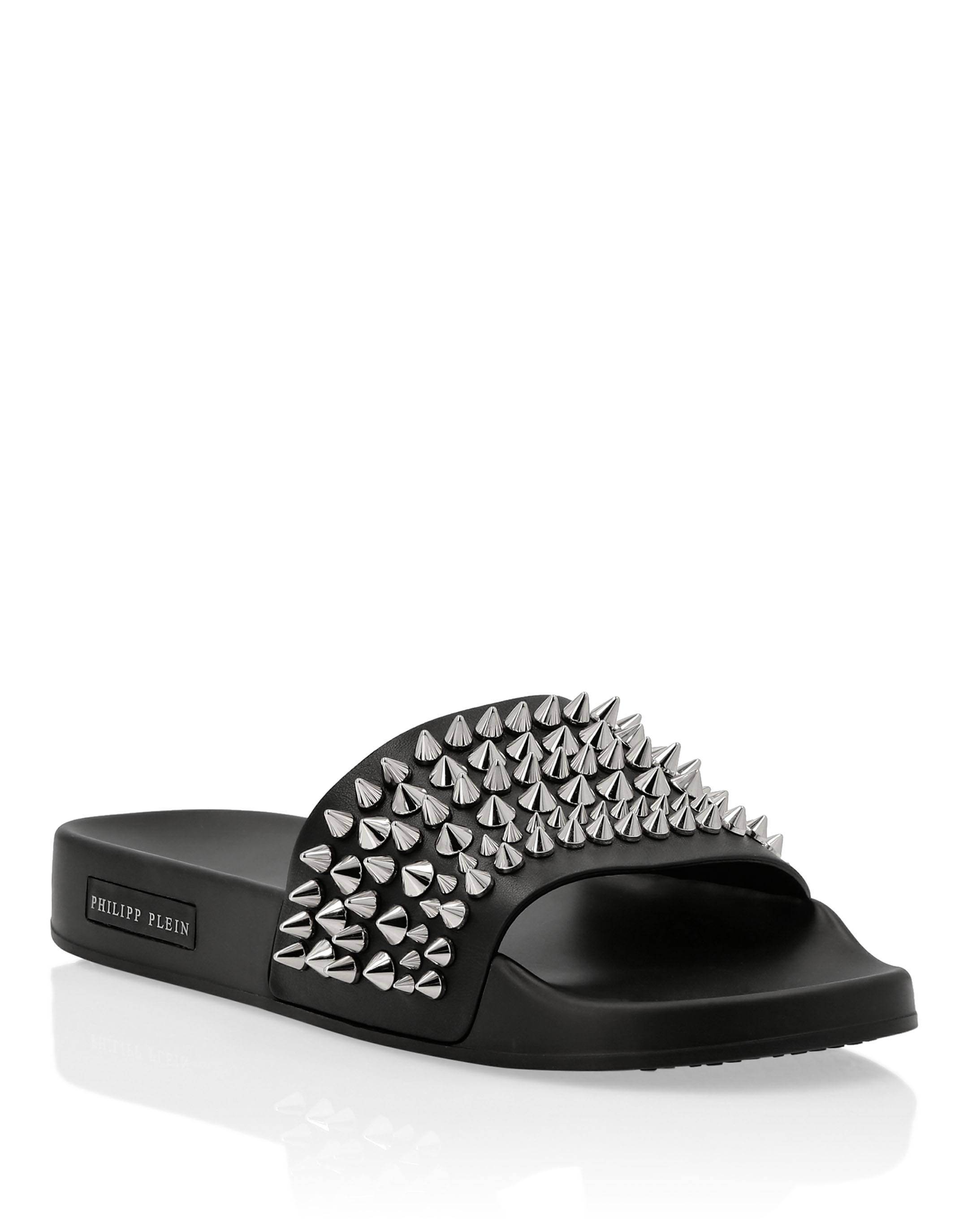 Flat gummy sandals Studs | Philipp Plein Outlet