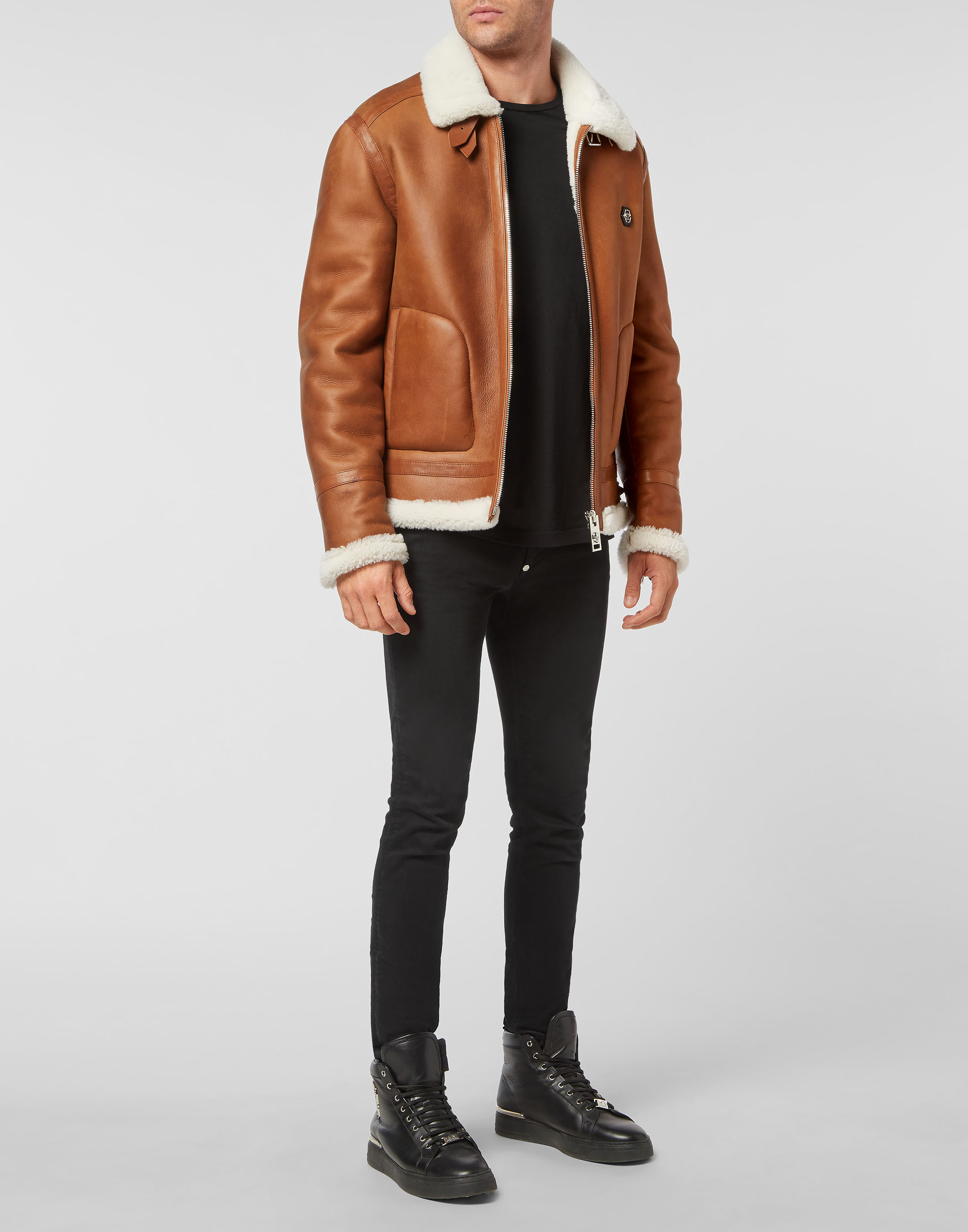 Shearling Leather Jacket | Philipp Plein Outlet