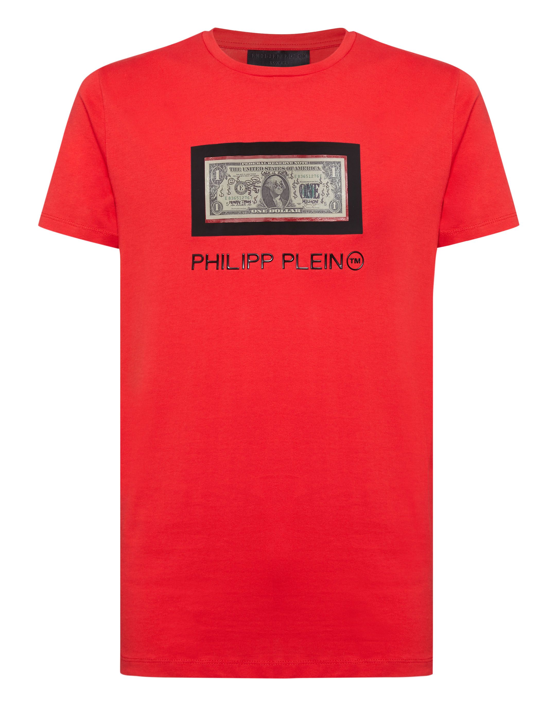 T-shirt Platinum Cut Round Neck Dollar | Philipp Plein Outlet