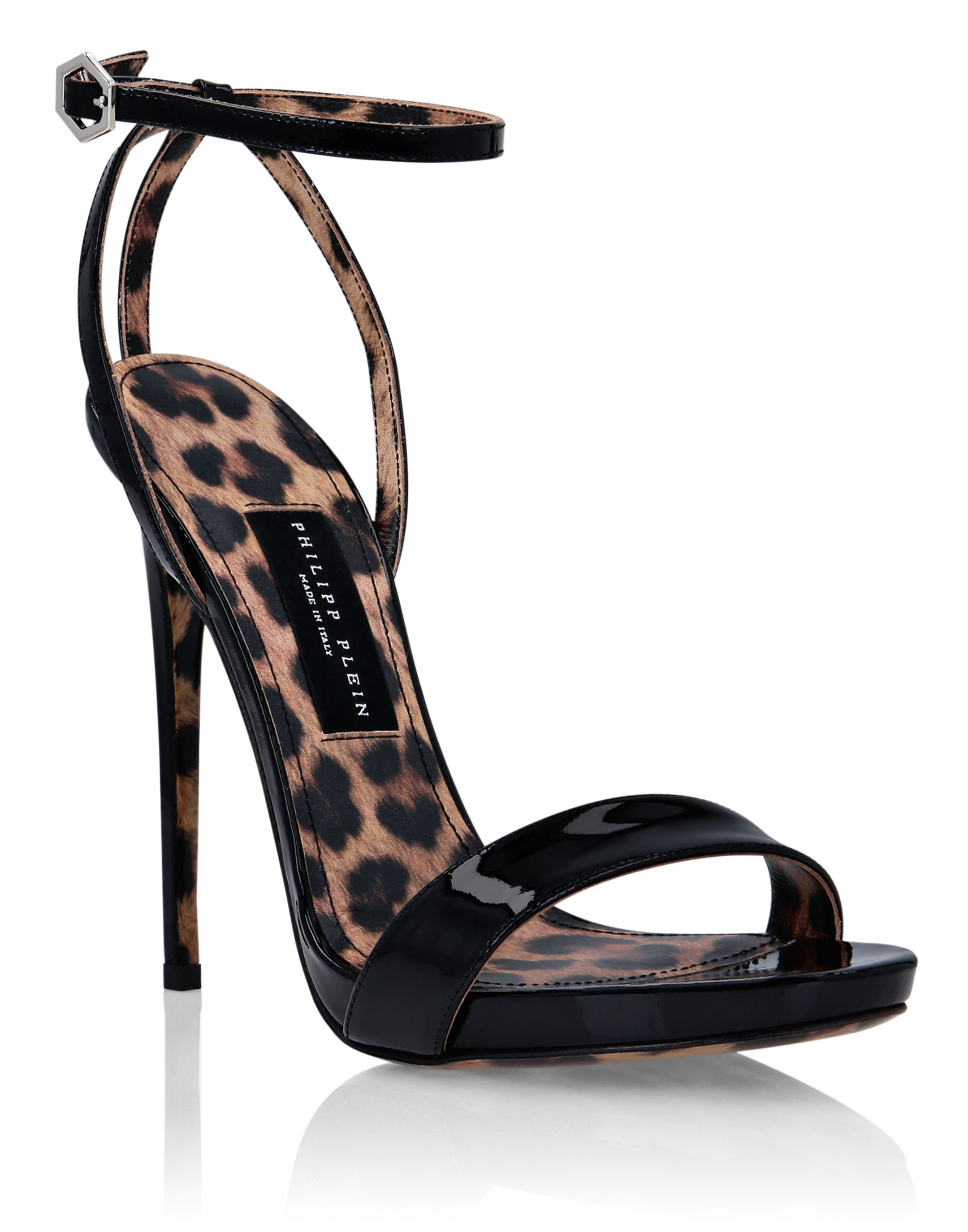 Patent Leather Sandals High Heels Leopard | Philipp Plein Outlet