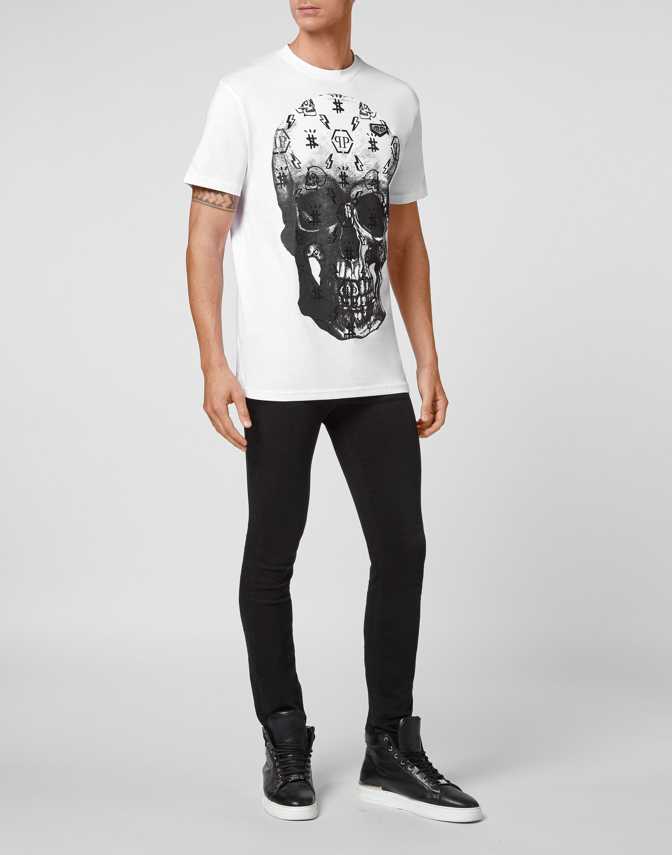 T-shirt Round Neck SS print Skull | Philipp Plein Outlet