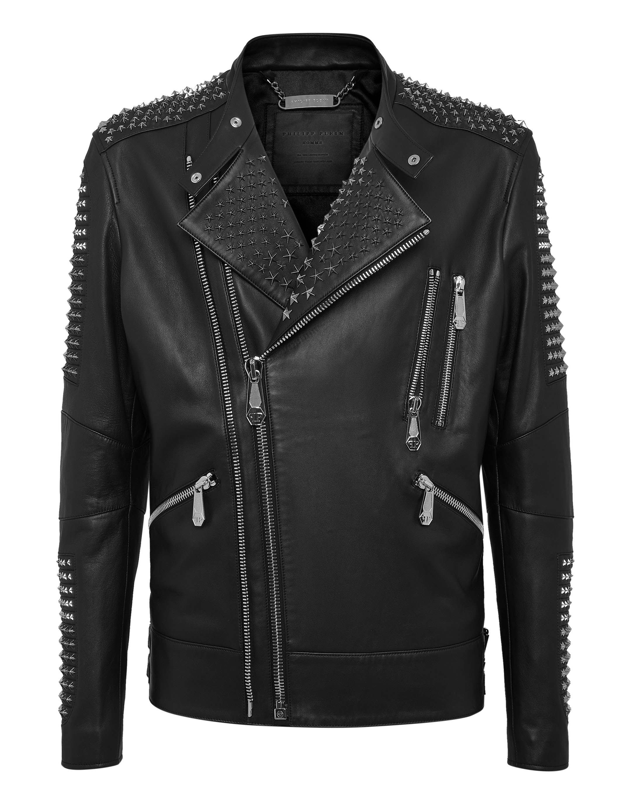 Leather Biker Jacket Stars | Philipp Plein Outlet
