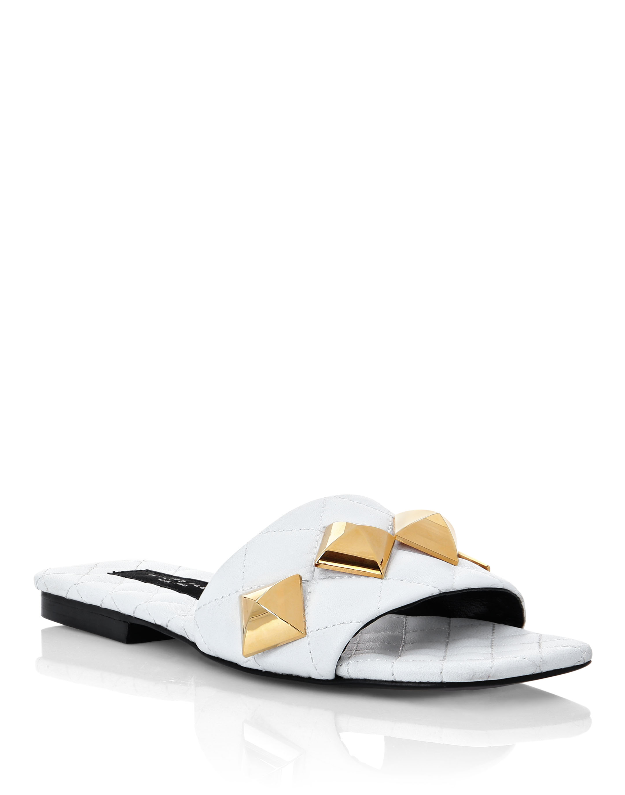 Matelassè Sandals Flat Studs | Philipp Plein Outlet