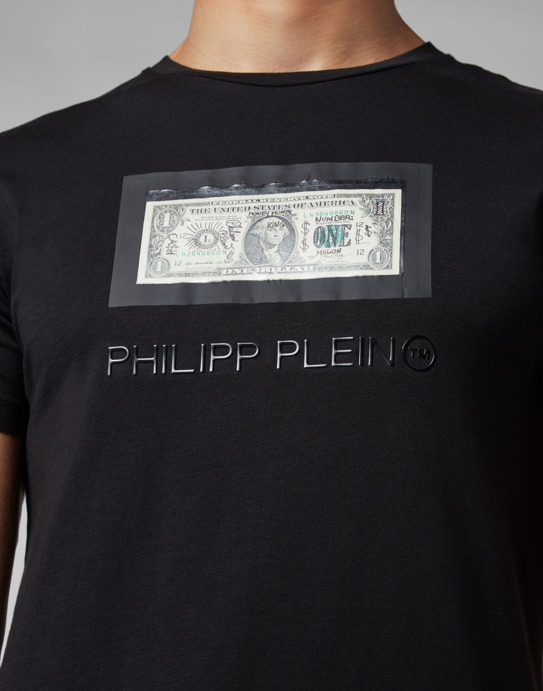 T-shirt Platinum Cut Round Neck Dollar | Philipp Plein Outlet
