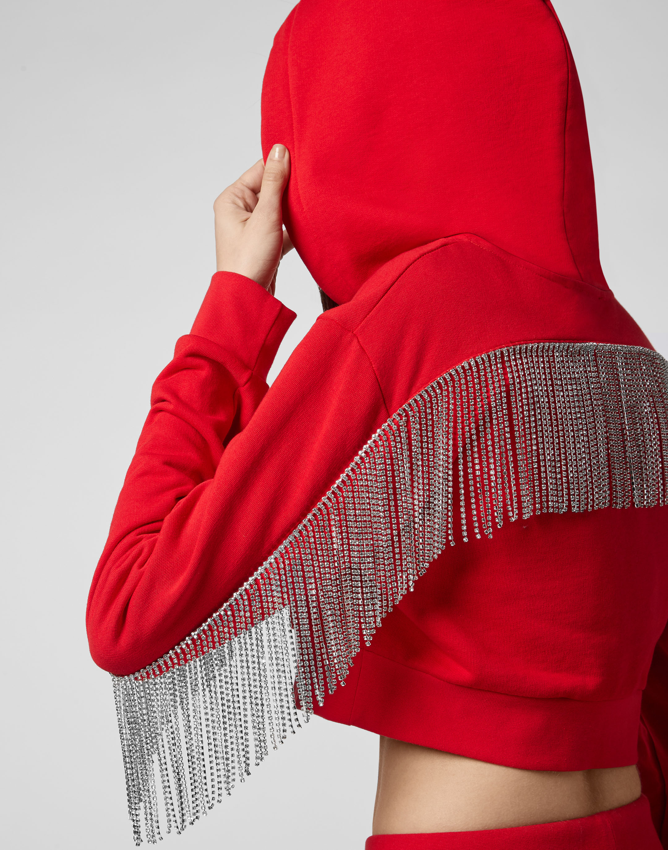 Hoodie Sweatjacket Crystal Fringe | Philipp Plein Outlet