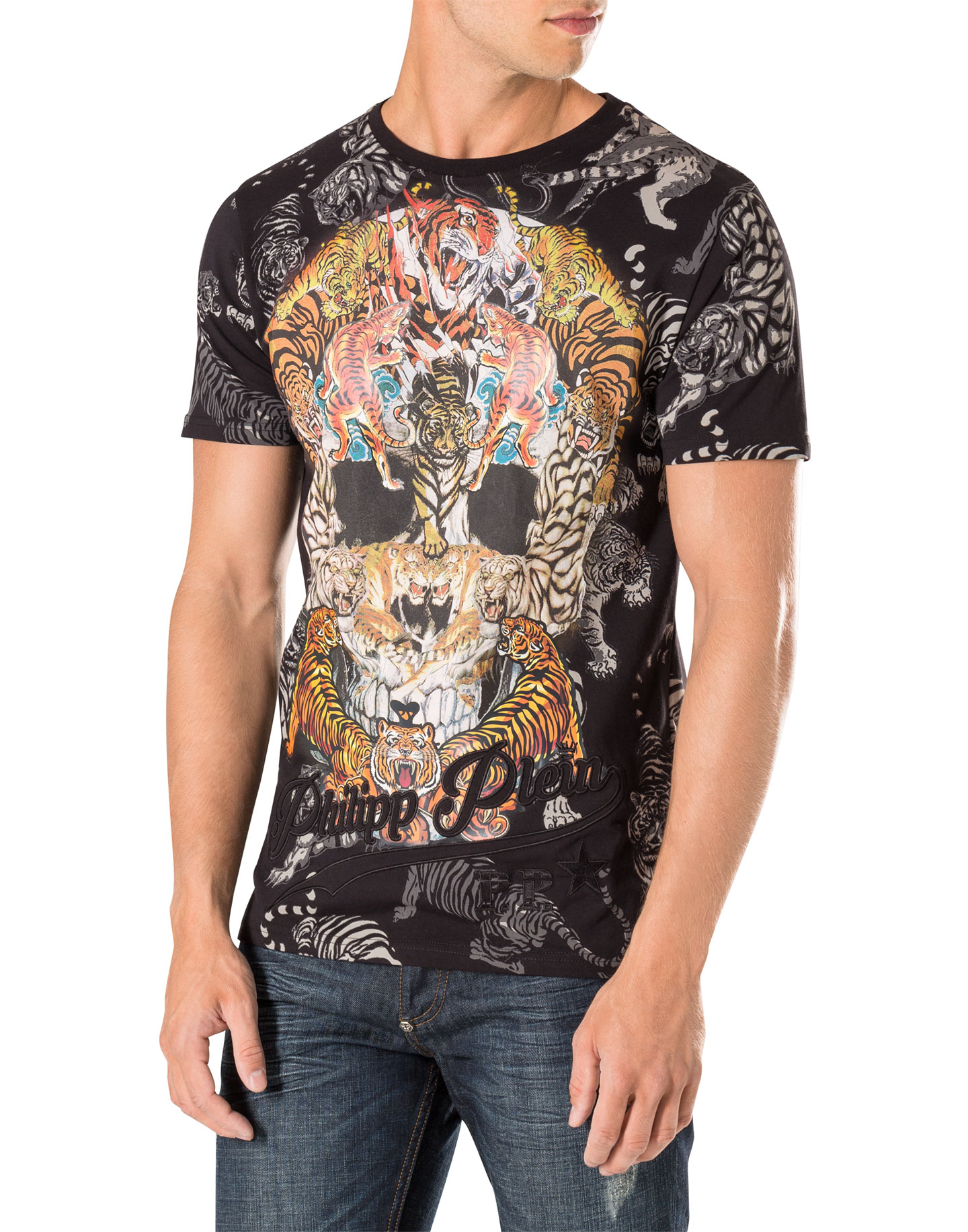 T-shirt Round Neck SS "Tiger skull" | Philipp Plein